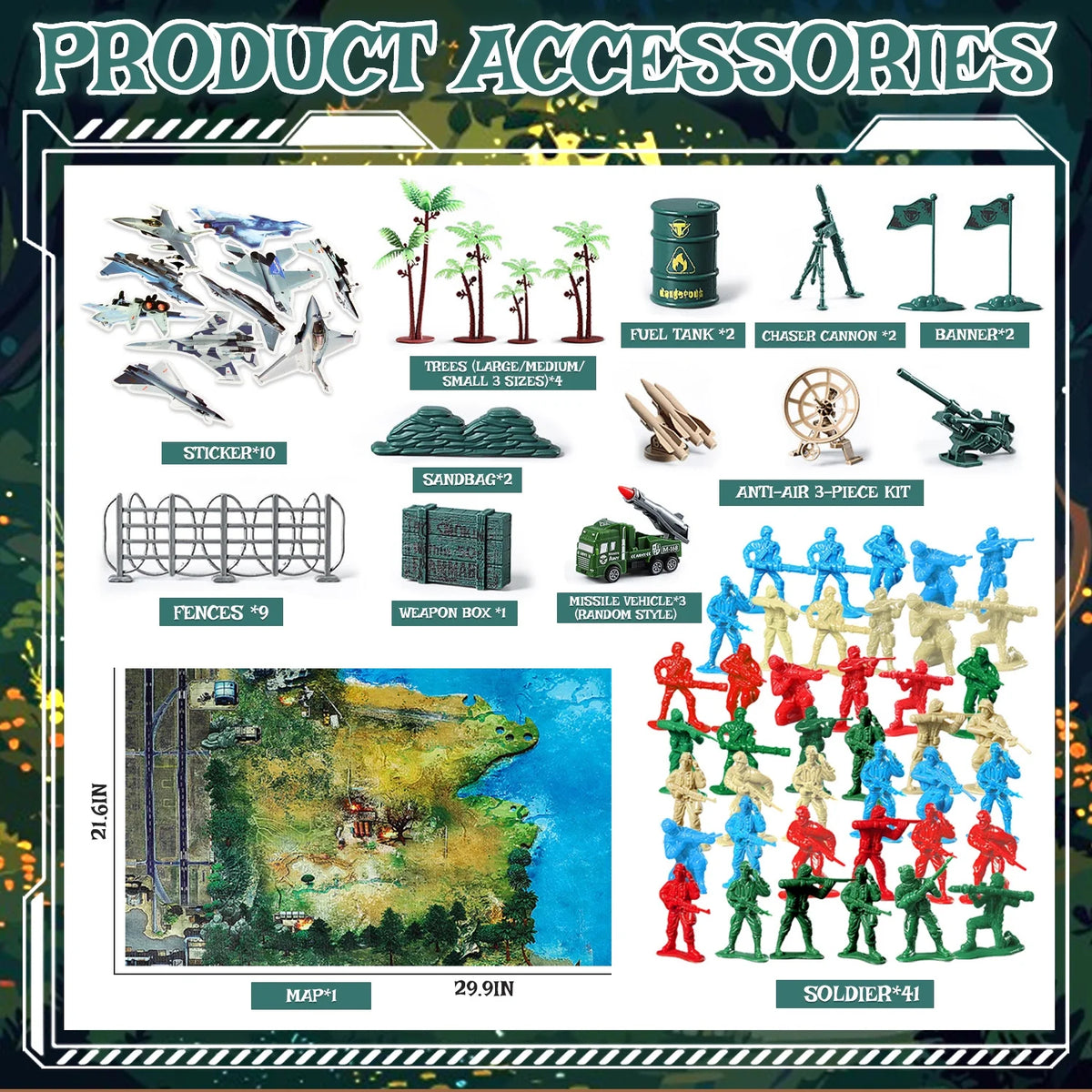 80 Pcs Army Men Toy Soldier Figures, Action Figures for Boys, Military Soldiers Playset Toys for Boys 3-6 Years