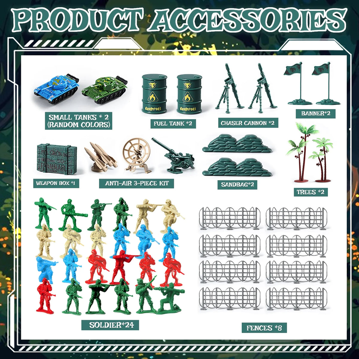 48 Pcs Army Men Toy Soldier Figures, Action Figures for Boys, Military Soldiers Playset Toys for Boys 3-6 Years