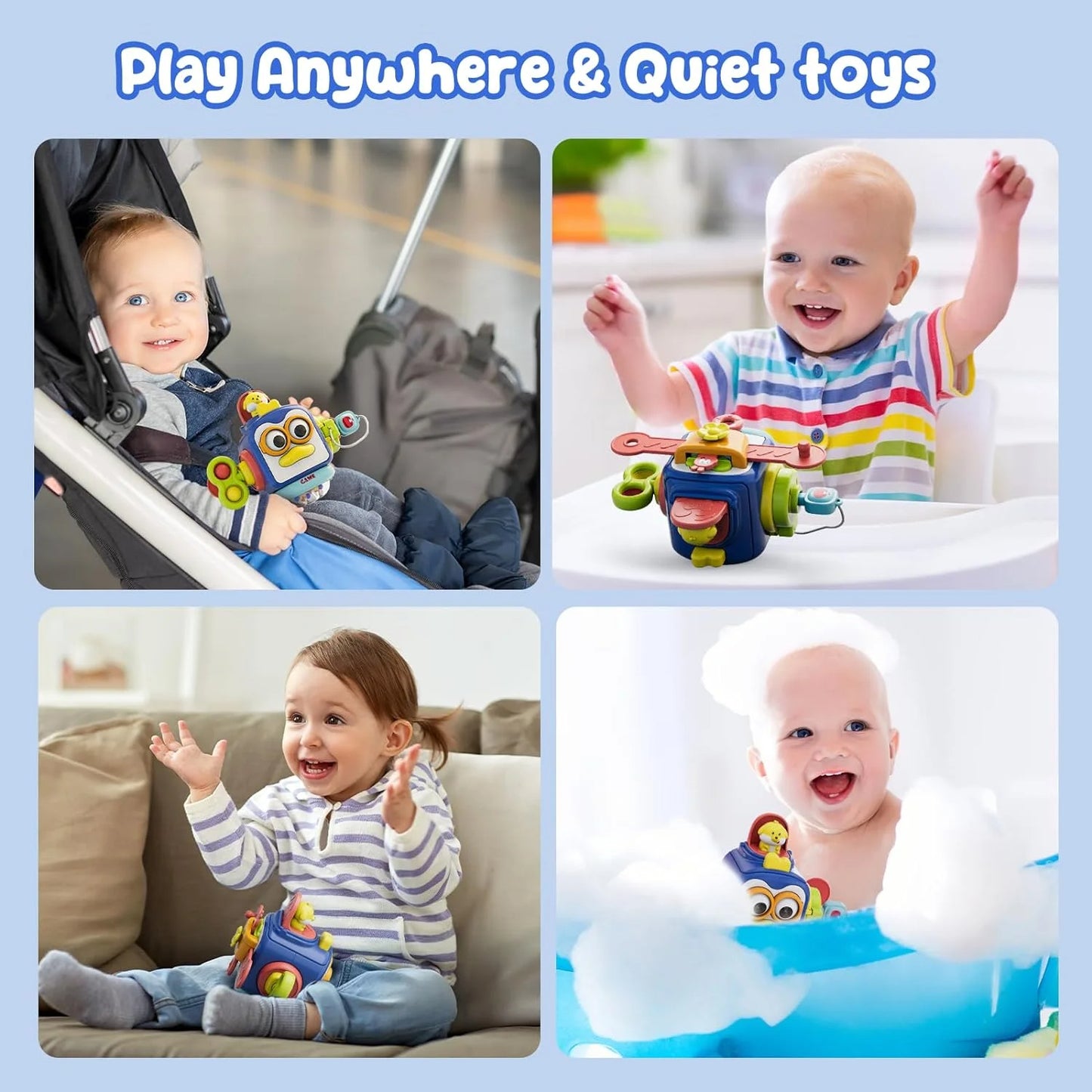 Montessori Toys for 2 Year Old, Sensory Toys for Toddlers 2 3, Travel Activities Busy Cube, Baby Gifts for 18 24 Month, Motor Skills Educational Learning Toys