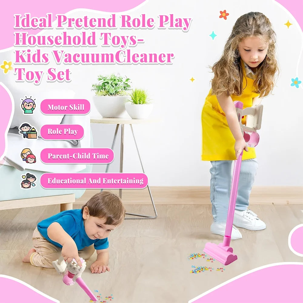 Toy Vacuum for Toddlers 2 3 4 5 6 Year Old, Kids Vacuum Cleaner Set That Really Works Working, Kids Play Vacuumm, Housekeeping Keeping Girls