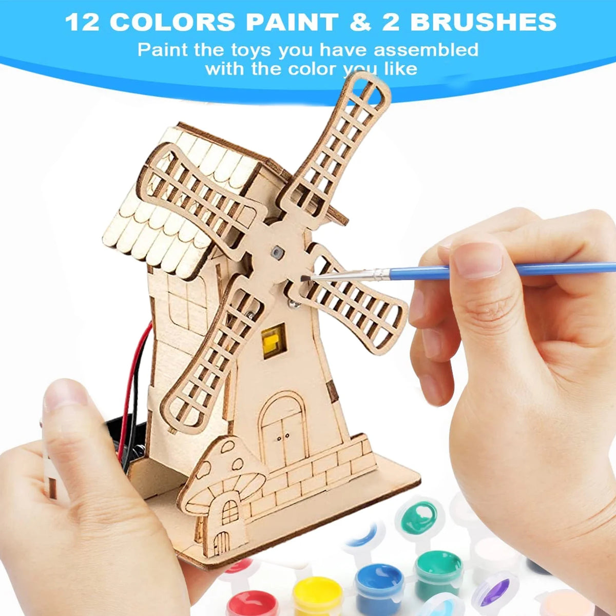 5 in 1 STEM Kits for Kids, Build and Paint Wood Craft Kit, Science Educational Crafts Building Kit for Kids 7 8 9 10 11 12 + Years Old