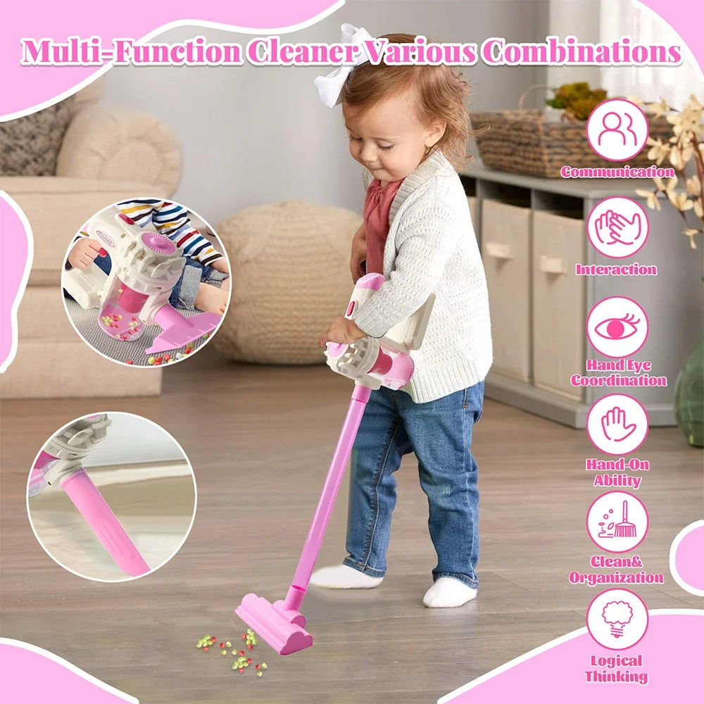 Toy Vacuum for Toddlers 2 3 4 5 6 Year Old, Kids Vacuum Cleaner Set That Really Works Working, Kids Play Vacuumm, Housekeeping Keeping Girls