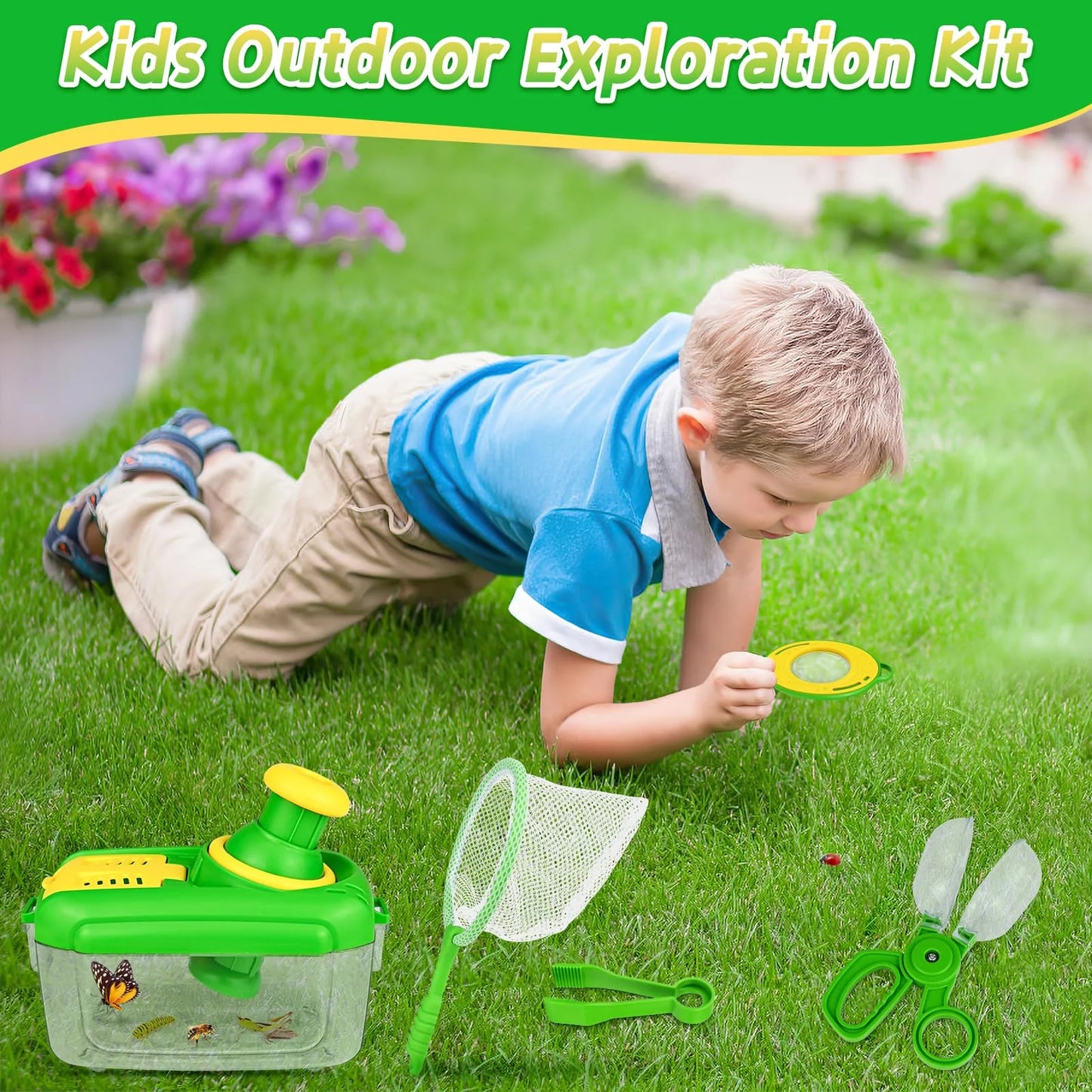 Bug Catcher Kit - Outdoor Toys for Kids Ages 4-6 8-12, Insect Catching Set - Birthday Gift Science Experiments
