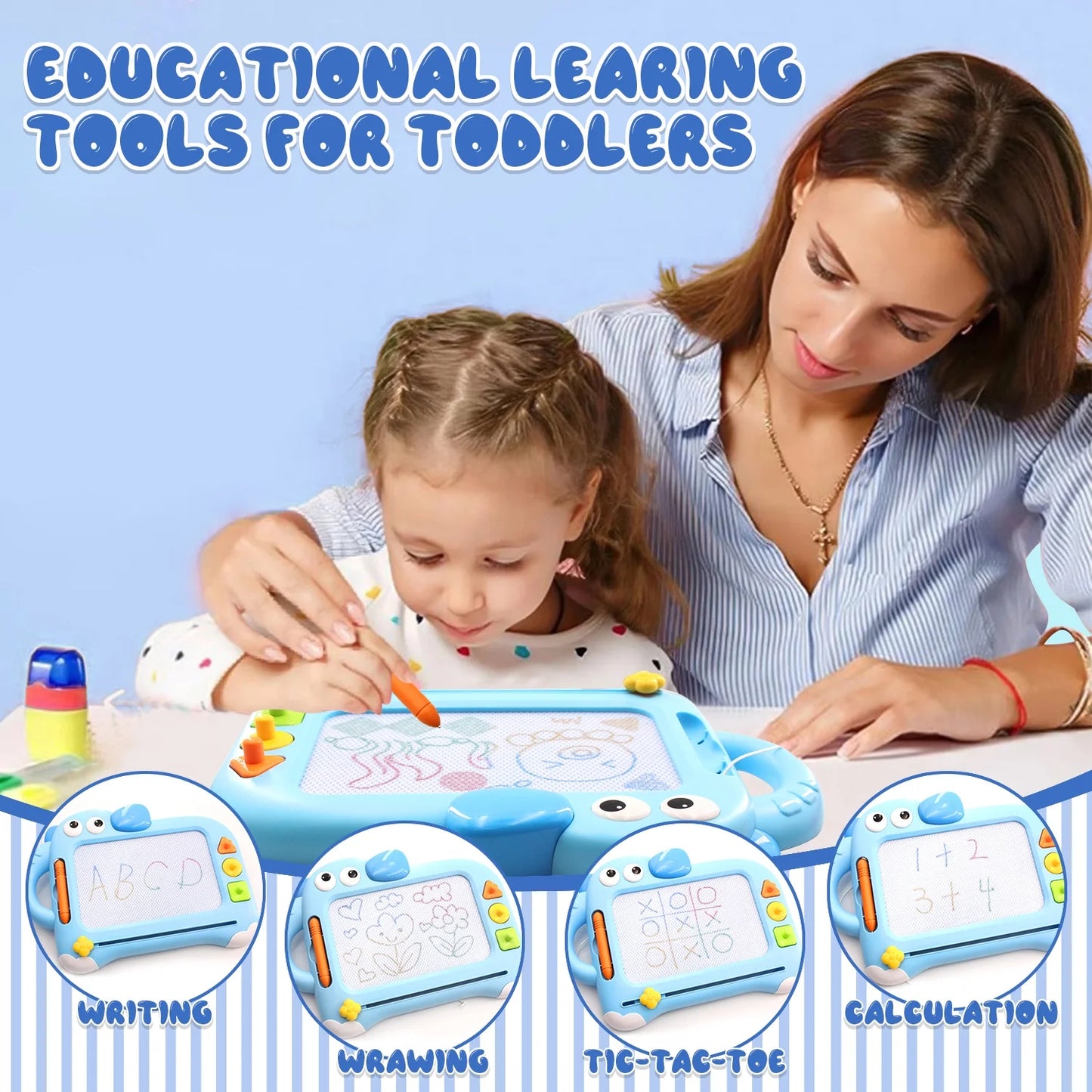 Sytle-Carry Toys for 1 Year Old, Learning Toys for 1 2 3 Year Old Girls Boys, Early Education Drawing Board, Toddler Toys 1-3 for Girls