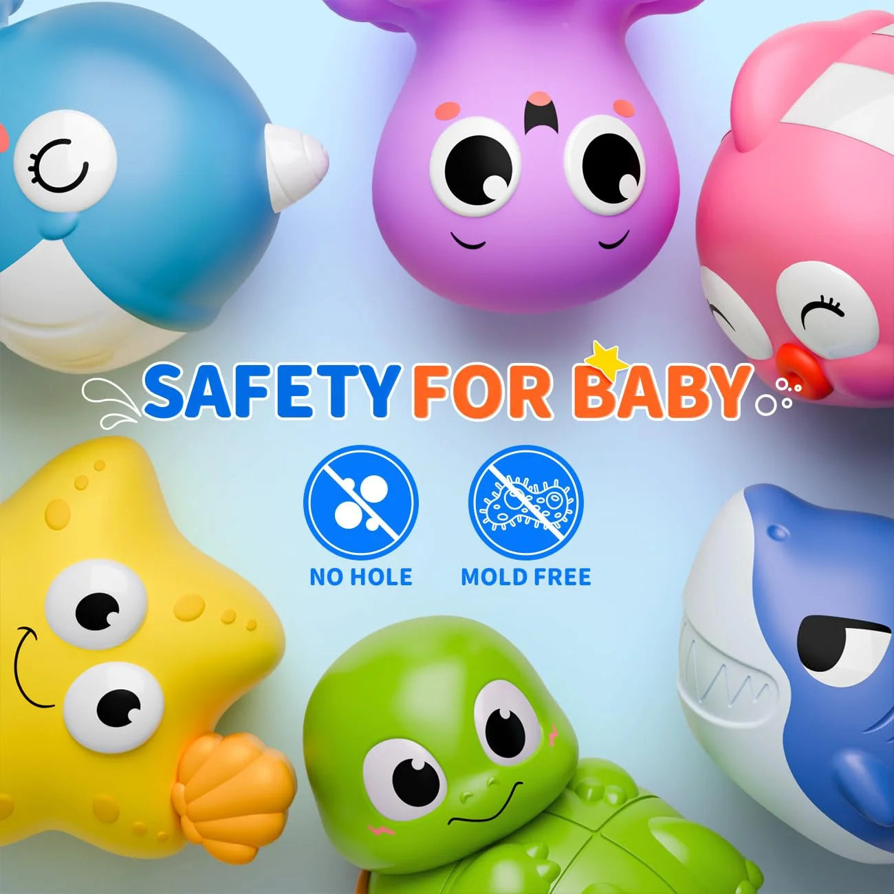 Bath Toys for Toddlers 1-3, Light Up Animals Baby Bathtub Toys for 1 2 3 Year Old Boys, Birthday Gifts Baby Toddler Toys 1-3 for Boys Girls
