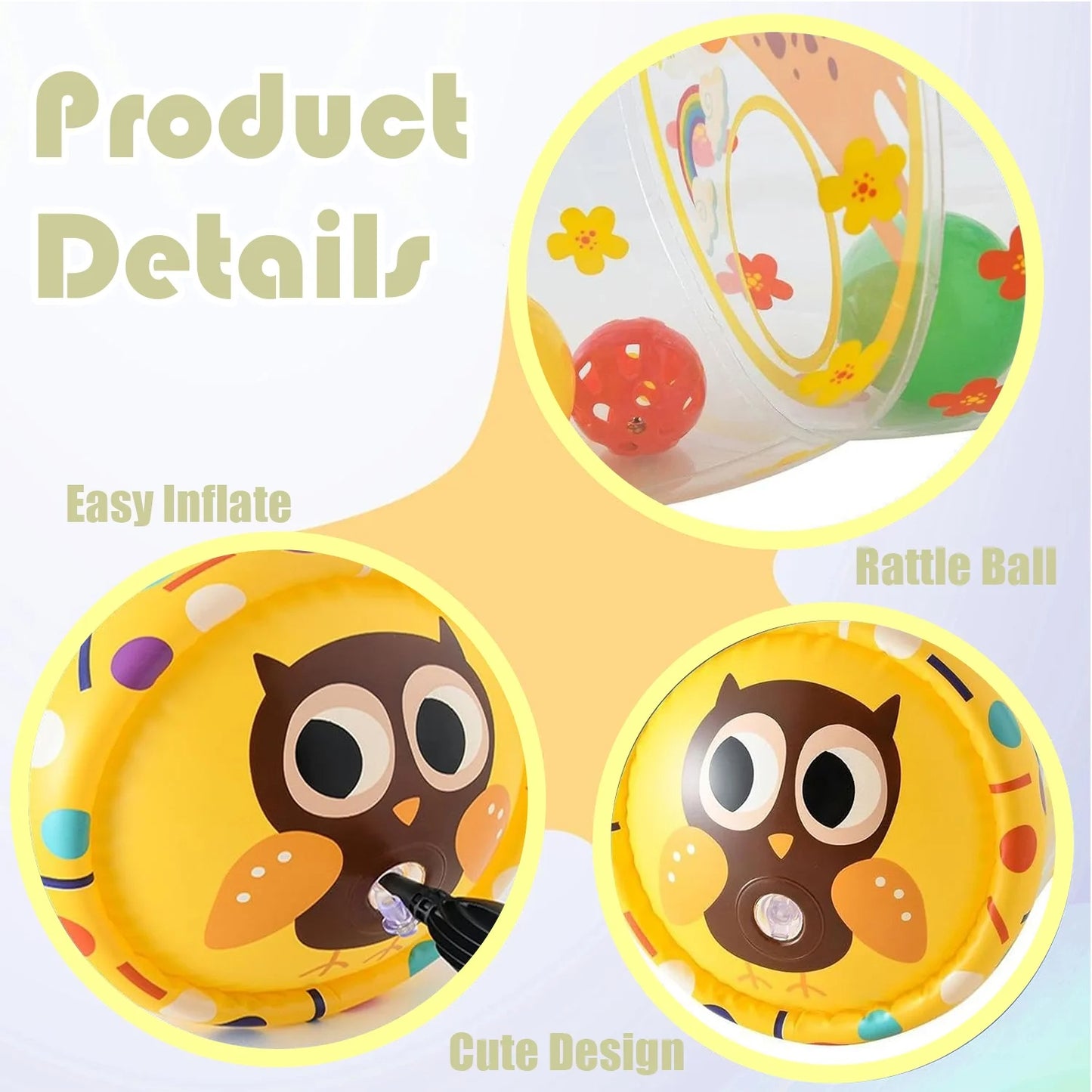 Crawling & Walking Baby Toys, Inflatable Rolling Infant Toys 6-12 Months, Toddler Toys 1 2 3 for Girls Boys