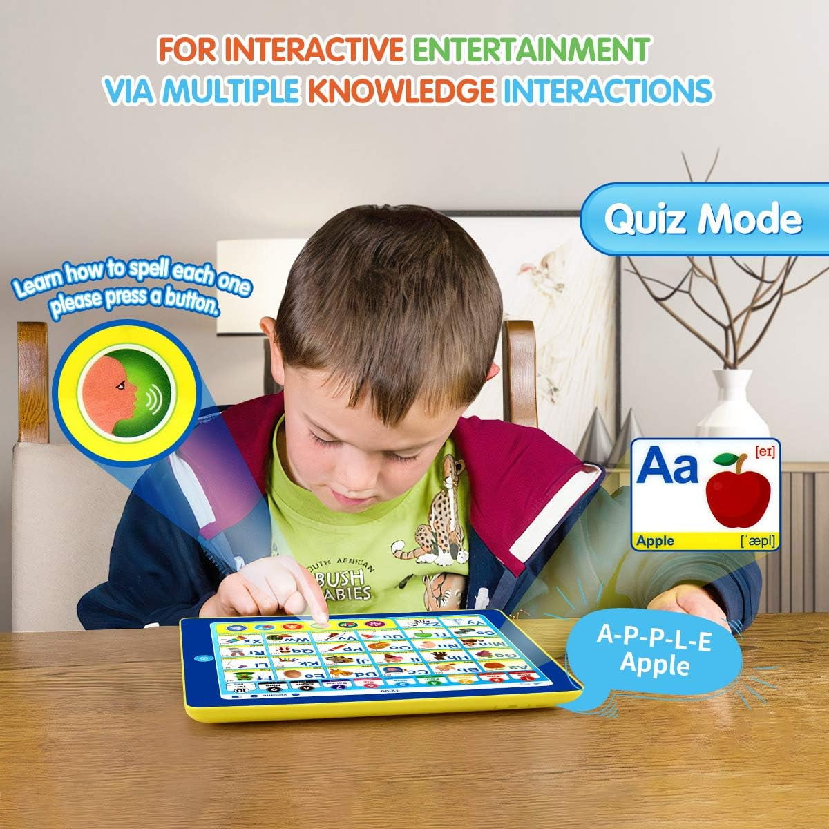 Learning Tablet for Toddlers 1-3, Montessori Speech Musical Therapy Toys Early Development for Boys Girls Ages 1 2 3, Birthday Gifts Learning Toys for Kids 1 2 3 4 Year Old