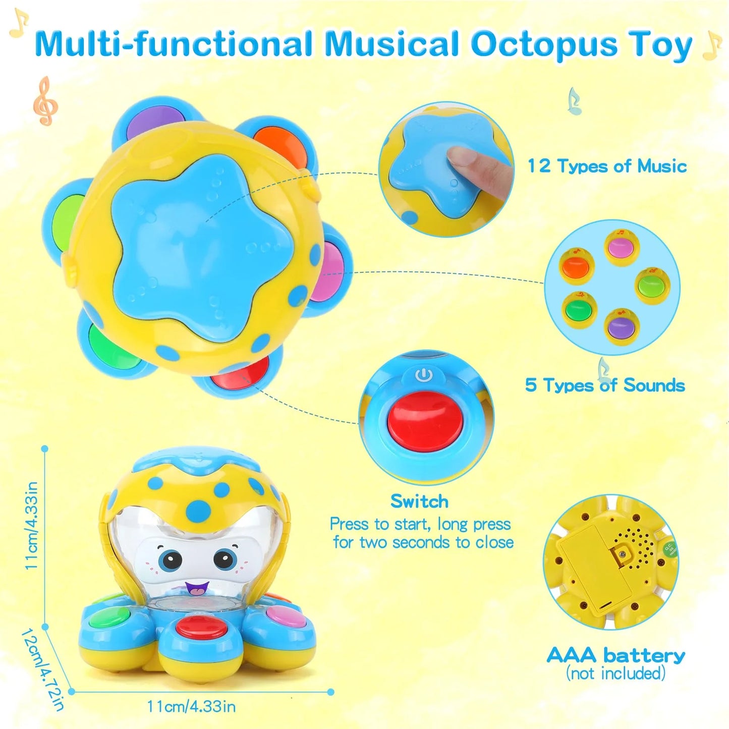 ANTIC DUCK Toddler Toys, Baby Toys 12 Months, Baby Learn Walk Party Crawling Toys, Infant Toys for 1 Year Old Girls Boys Gifts