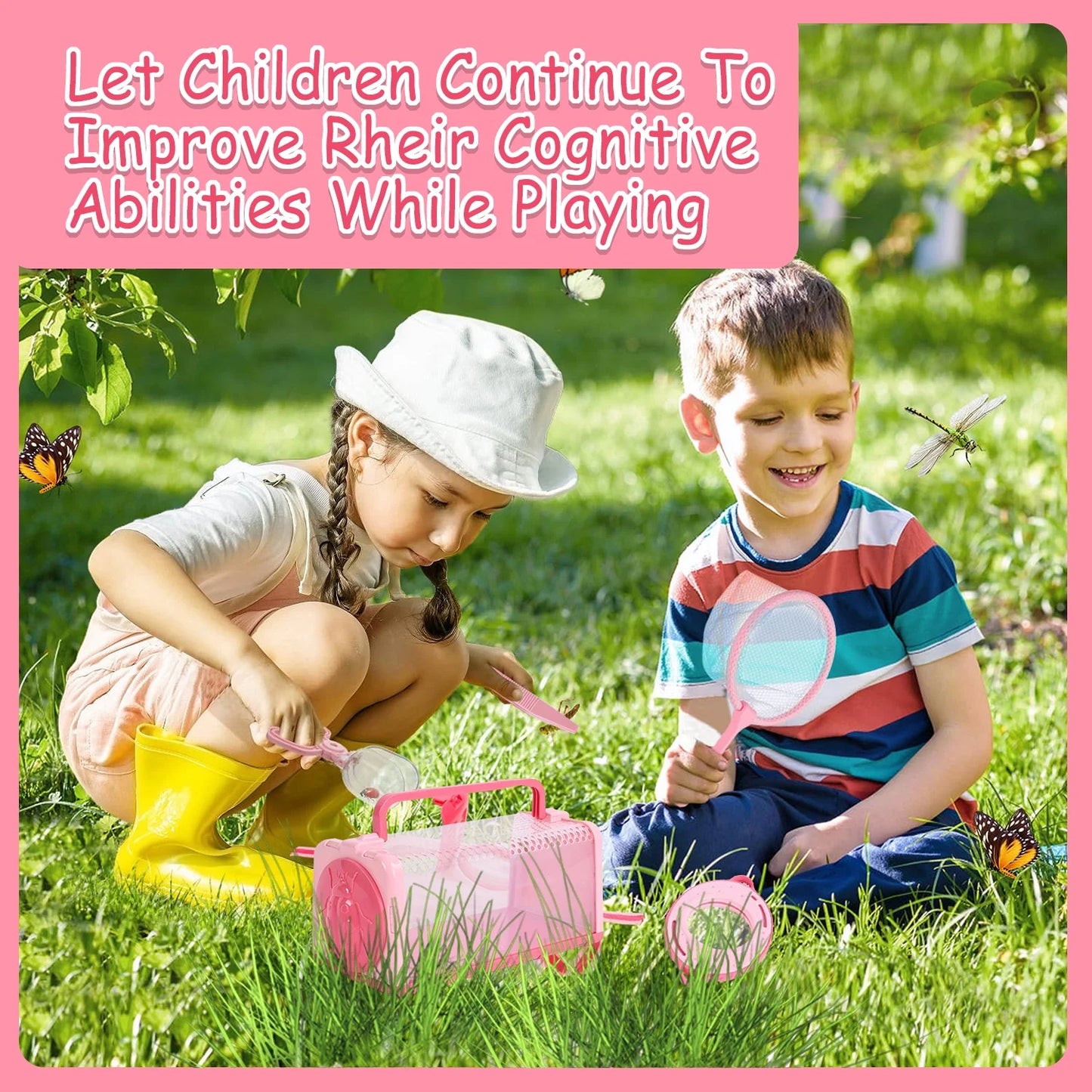 Bug Catcher Kit - Outdoor Toys for Kids Ages 4-6 8-12, Insect Catching Set - Birthday Gift Science