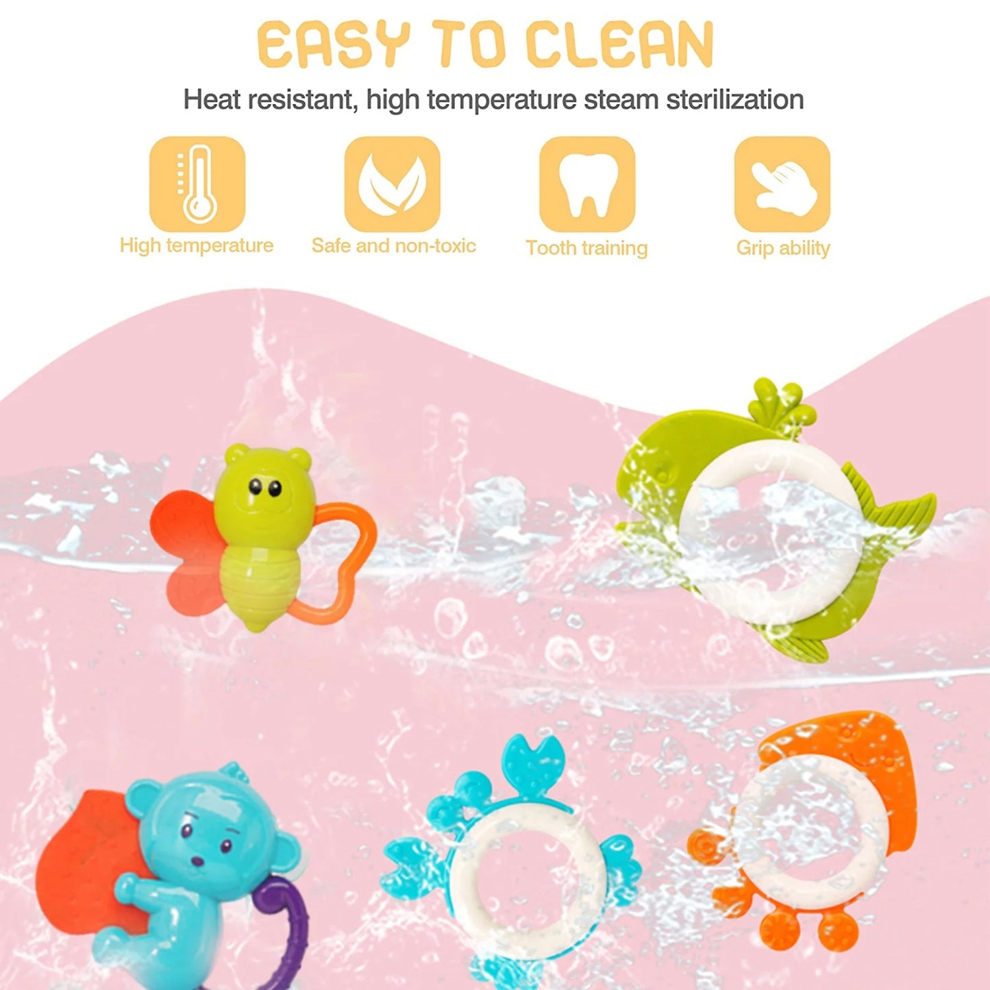 Baby Toys 0-6 Months, Baby Rattles Toys Teething Toys for Babies 0-3-6-12-18 , Early Development Learning Toy Newborn Toy Baby Boy Girl Birthday Gifts