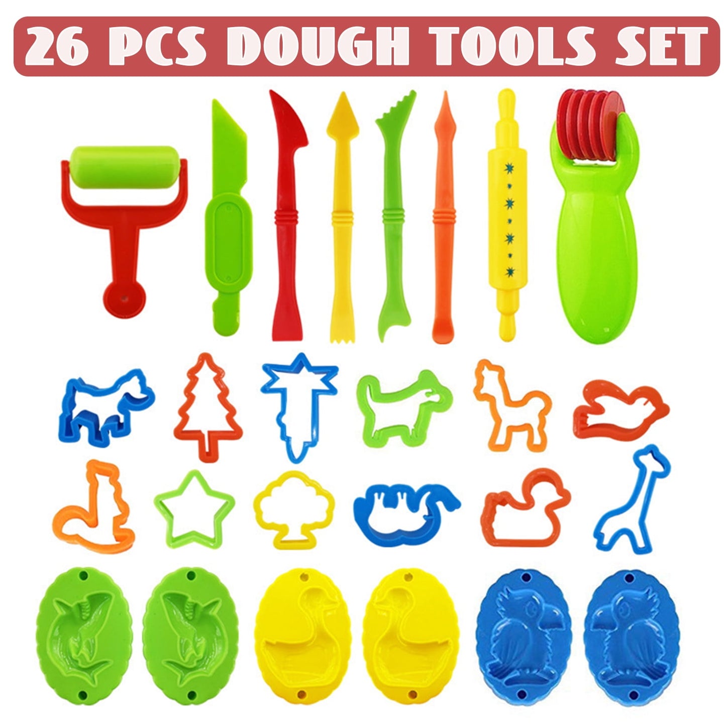 39 Pcs Play Dough Pack, Dinosaur Color Dough Toys, Play Dough Pack Sets Clay Toys for Girls Boys 3-6 Years