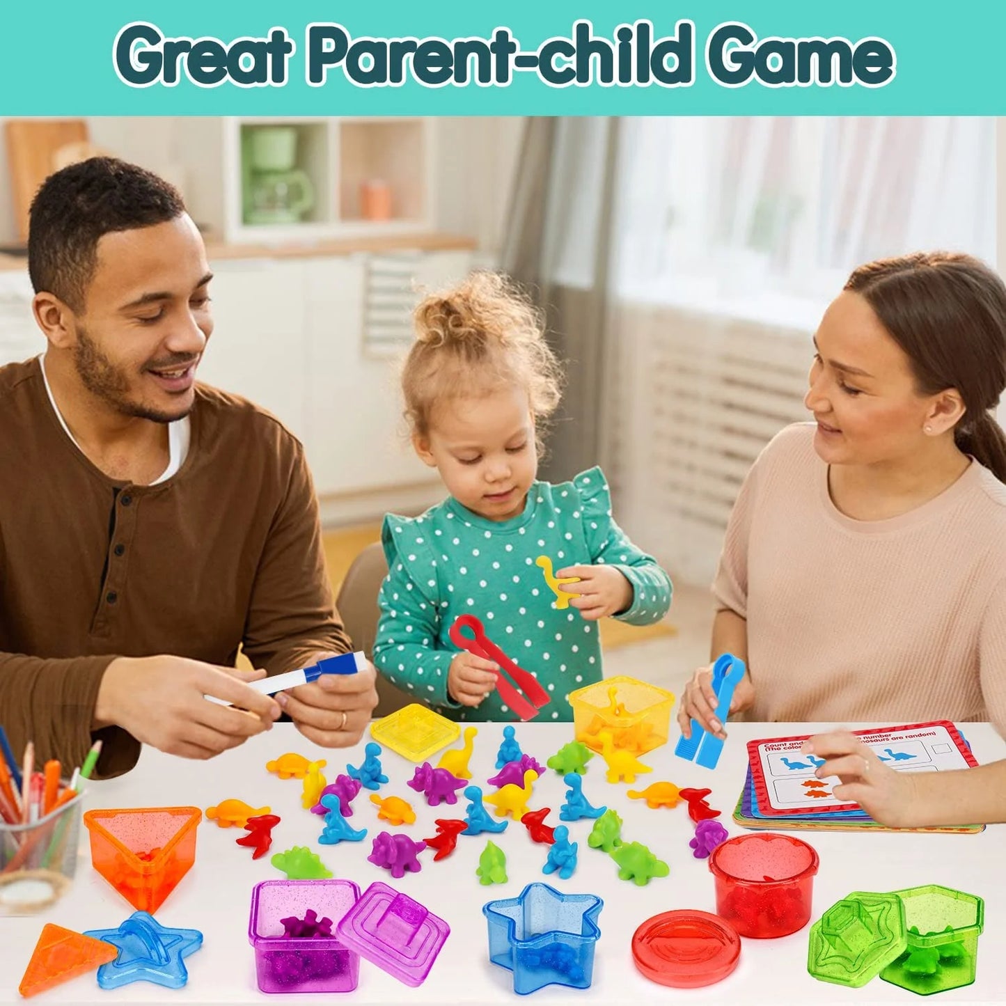 Montessori Counting Dinosaurs Toys for Kids Ages 3 - 8 – Fine Motor Skills Development, Preschool Learning Activities, Sensory Math Manipulatives – Educational Gift for Toddlers Boys & Girls