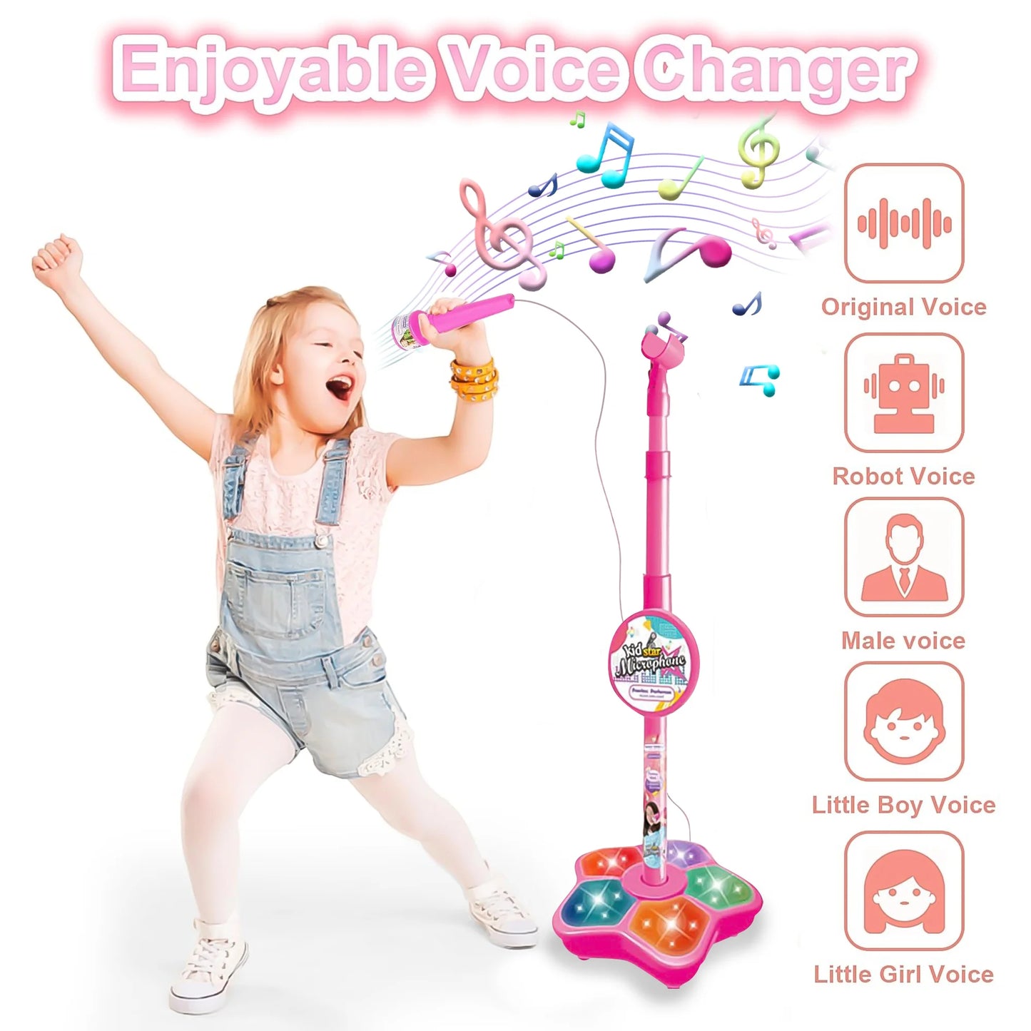 Karaoke Microphone for Kids, Toys for Girls 3-6 Year Old, Kids Microphone Girls Toys,Birthday Gifts for 3 4 5 6 7 8 Years Old Girls Boys