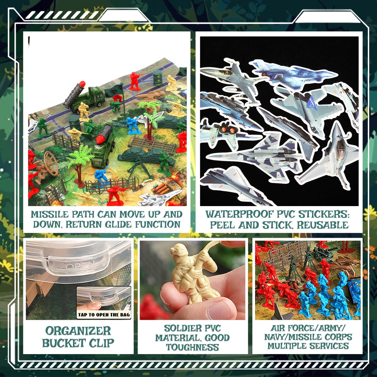 80 Pcs Army Men Toy Soldier Figures, Action Figures for Boys, Military Soldiers Playset Toys for Boys 3-6 Years