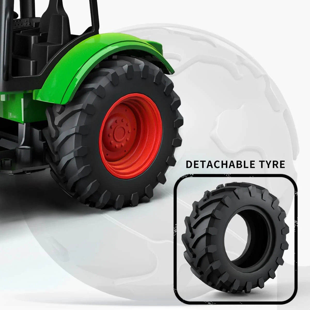Tractor Toy, Realistic Farm Vehicle Toy Push and Go Truck Car Tractor Toy Gift for Kids 3+ Boys Ages 3 and up Years Old