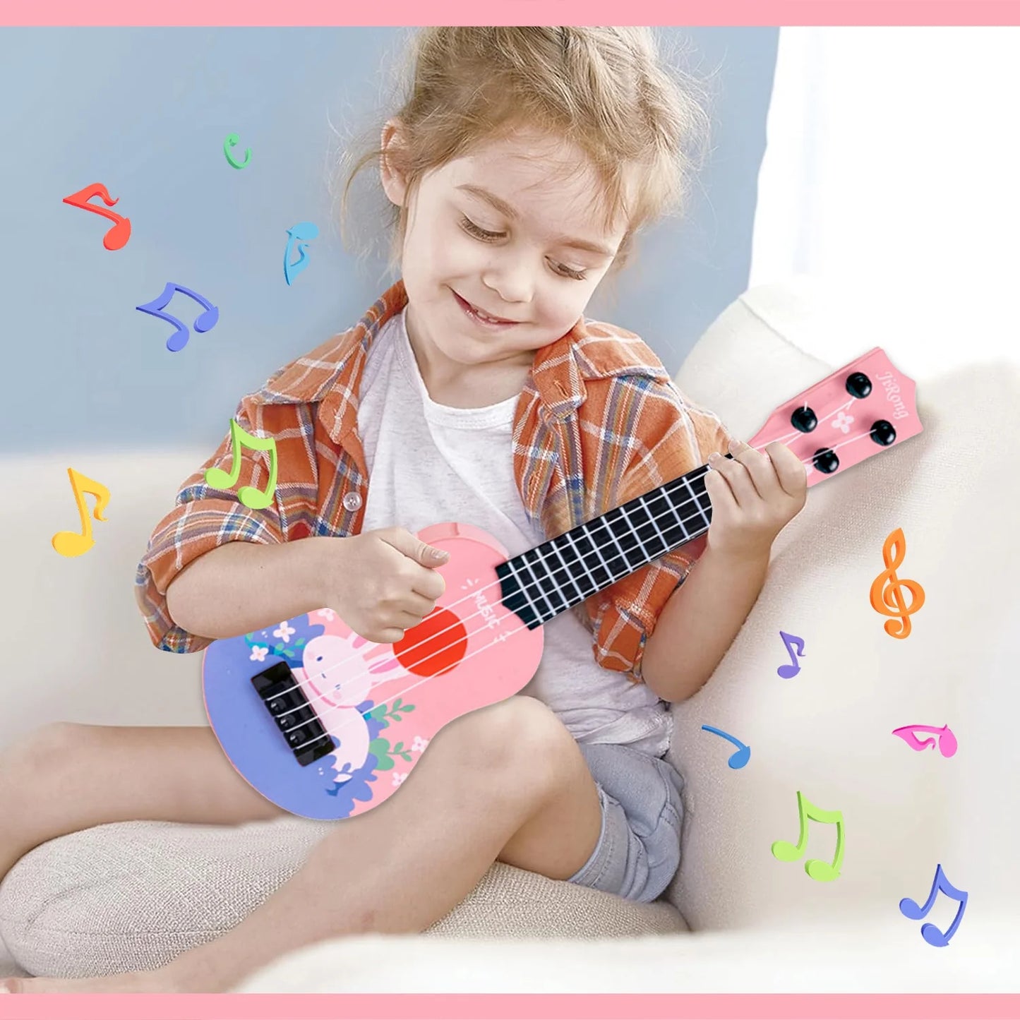 Kids Guitar Toy, Musical Instruments for Kids, Toddler Guitar for Girl 3 4 5 6 7 8 Years, 14 Inch