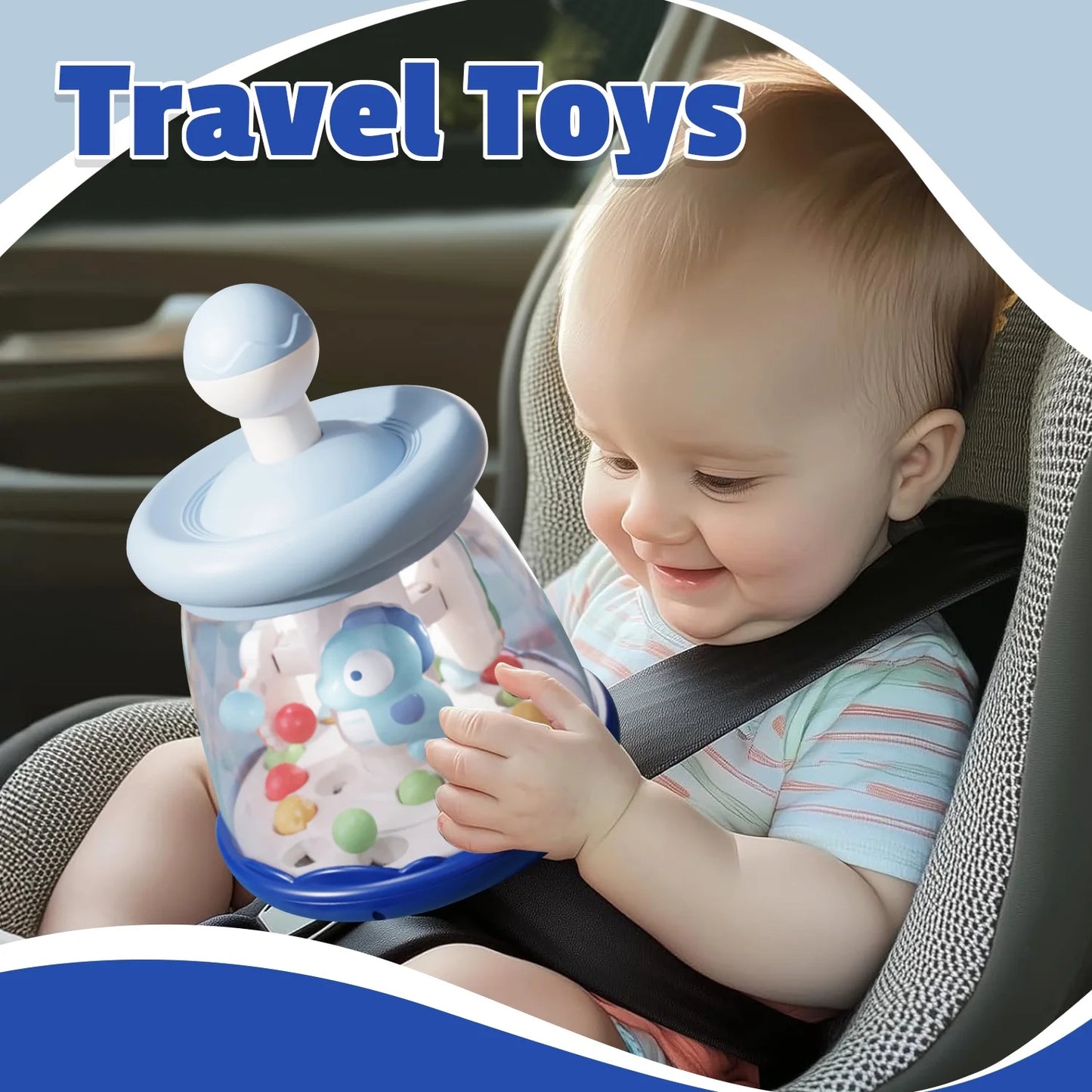 Infant Toys, Learning Toys for Toddlers 1-3, Press to Spin Baby Toys, Fine Motor Skills Development