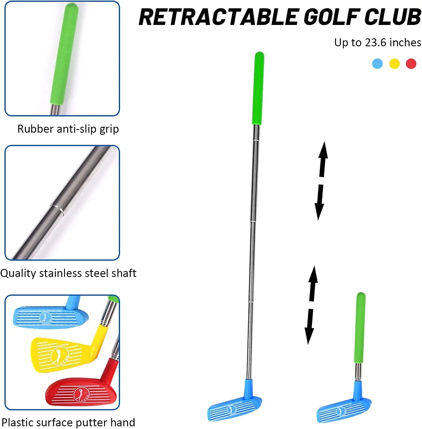 Kids Golf Set, Mini Golf Game for Toddlers, Fun Outdoor Play Set for 3-6 Year Olds, Birthday Christmas Gift for Boys and Girls