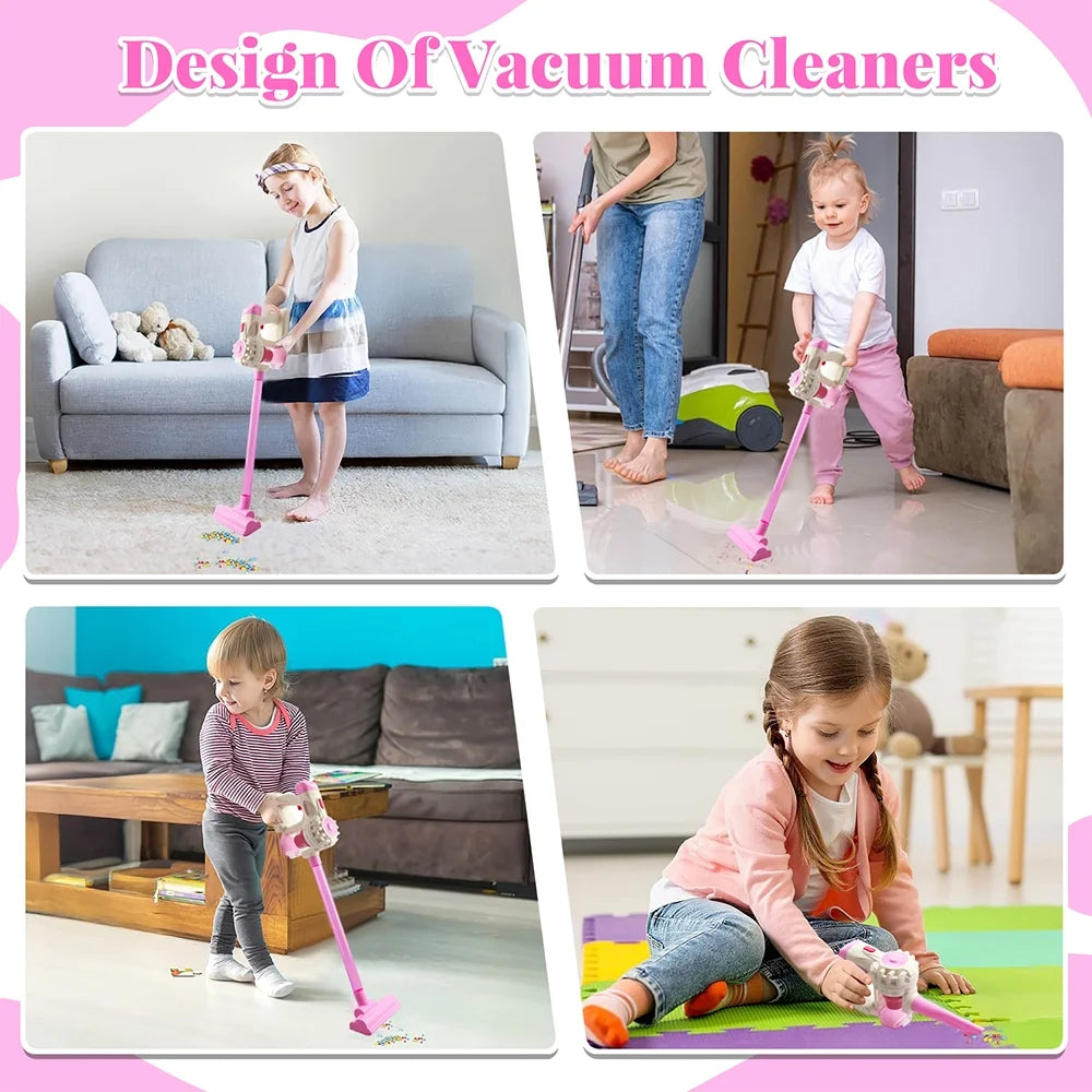 Toy Vacuum for Toddlers 2 3 4 5 6 Year Old, Kids Vacuum Cleaner Set That Really Works Working, Kids Play Vacuumm, Housekeeping Keeping Girls