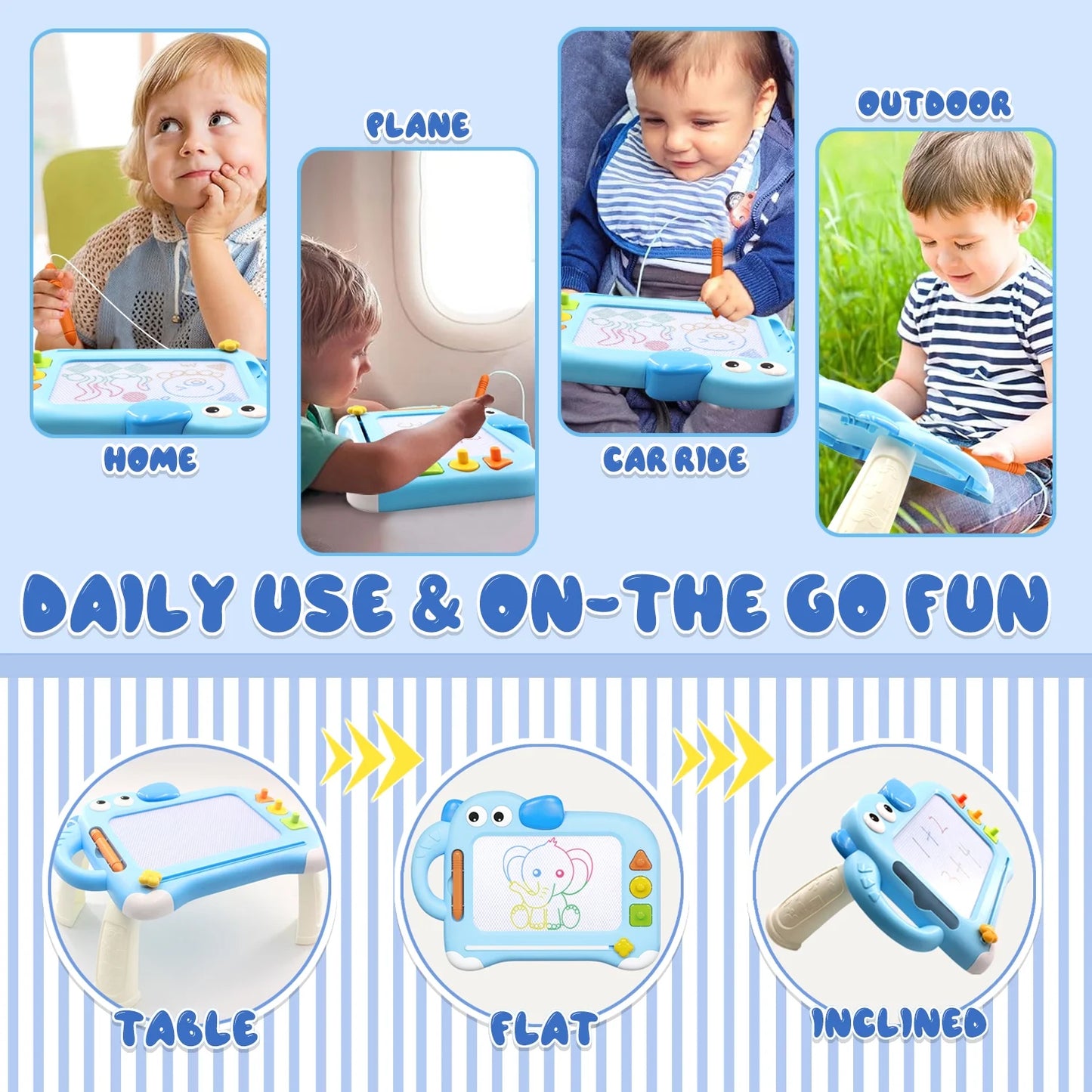 Sytle-Carry Toys for 1 Year Old, Learning Toys for 1 2 3 Year Old Girls Boys, Early Education Drawing Board, Toddler Toys 1-3 for Girls