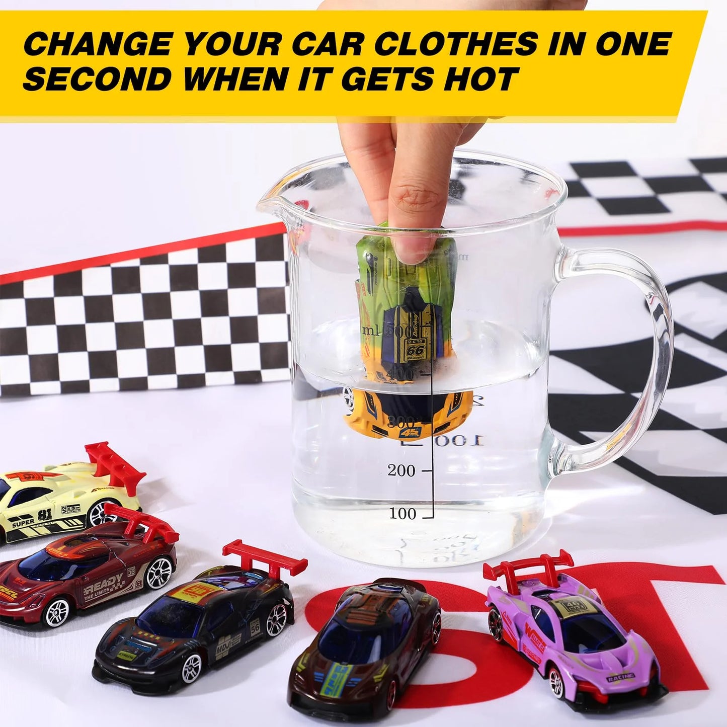 6 Pcs Color Change Cars Toy Vehicles in Water Color Changing Bath Toys Car Goodie Bags Fillers Funny Gift for Kids Toddlers Themed Party Favors