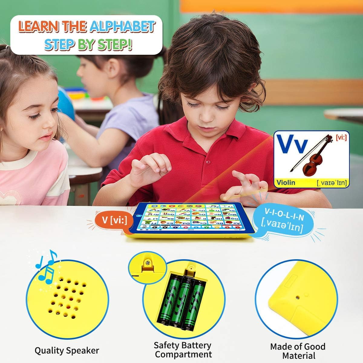 Learning Tablet for Toddlers 1-3, Montessori Speech Musical Therapy Toys Early Development for Boys Girls Ages 1 2 3, Birthday Gifts Learning Toys for Kids 1 2 3 4 Year Old