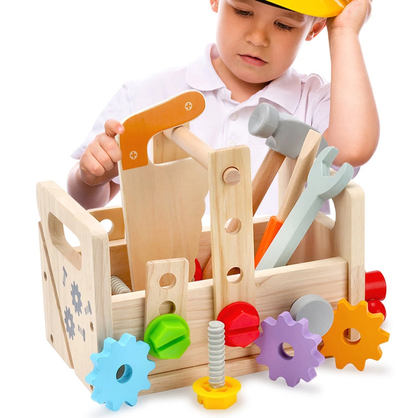 Wooden Tool Set for Kids 2 3 4 5 Year Old, 29Pcs Educational STEM Toys Toddler Montessori Toys for 2 Year Old Construction Preschool Learning Activities Gifts for Boys Girls Age 2-4 1-3