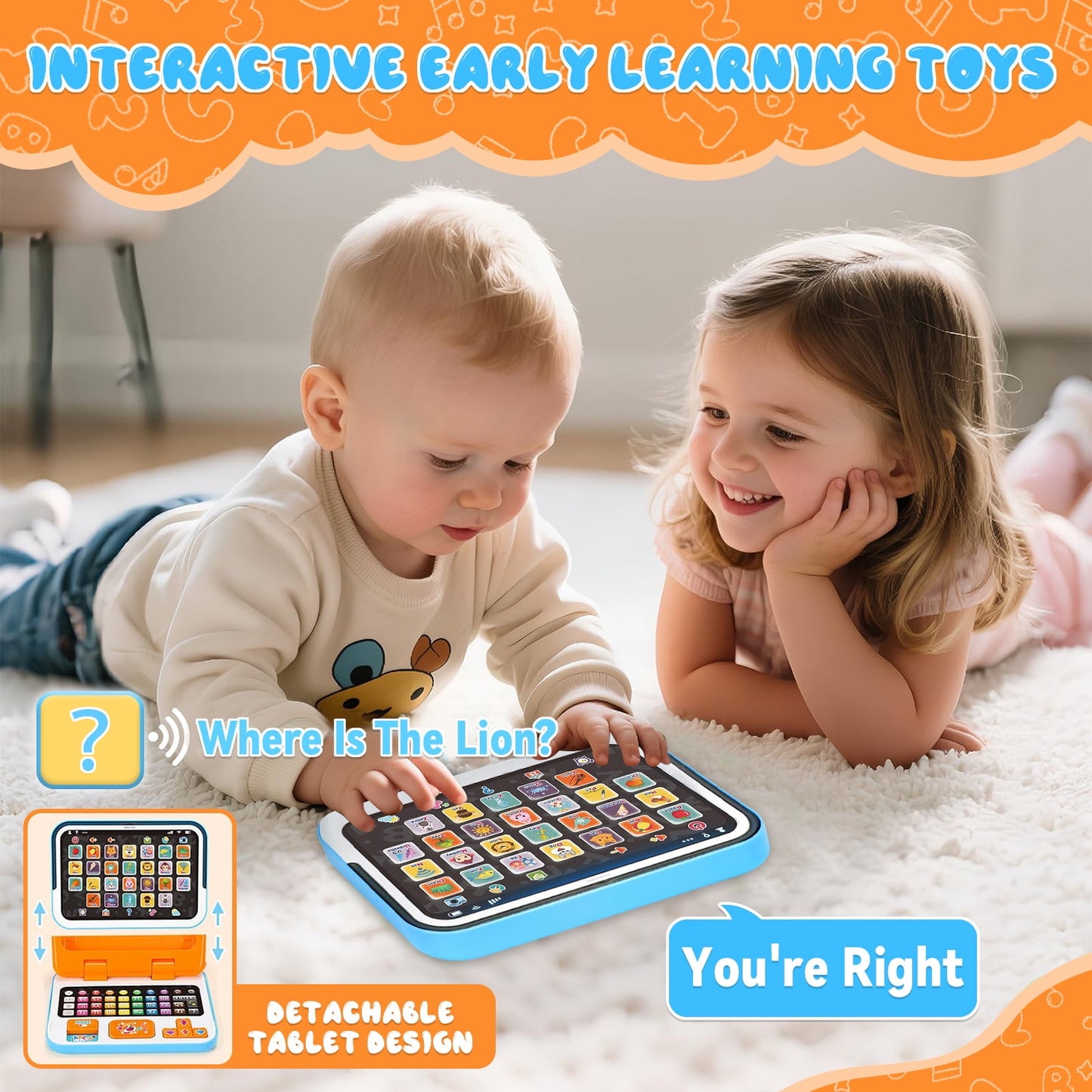 Laptop Learning Toy for Kids 1 2 3 Year Old Girls Boys, Toddler Toys 1-3 for Boys Girls, Interactive Educational Toys for Toddlers 1-3, Birthday Gifts Toys for Boys Girls 1 2 3 4 5 Year Old