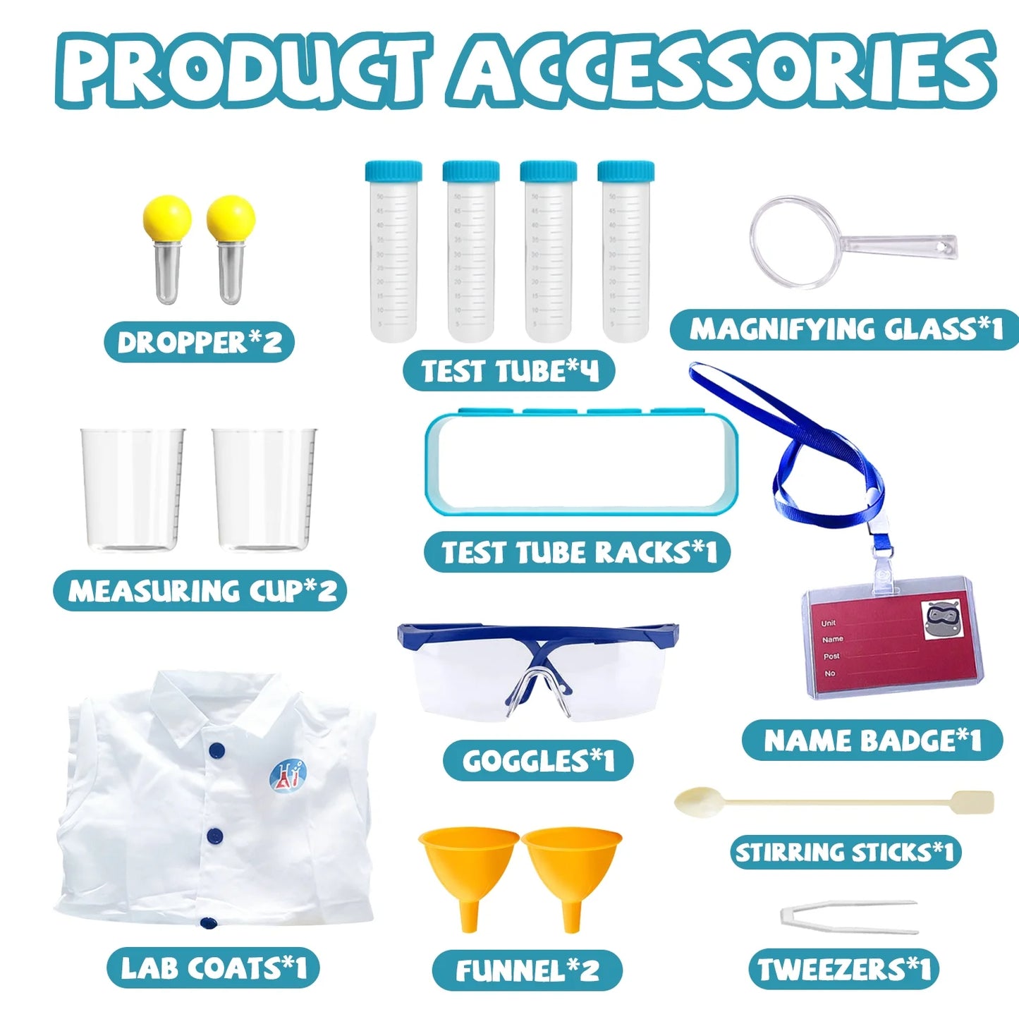 Scientist Doctor Set for Kids, Lab Coat with Science Experiment Kit, Pretend Play Toys Gift for Boys Girls 5-8 8-11 Years Old