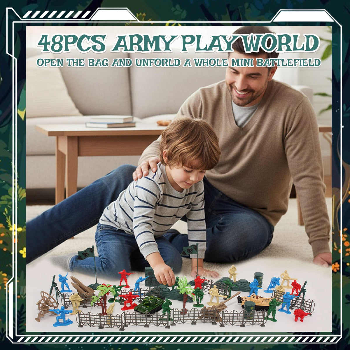 48 Pcs Army Men Toy Soldier Figures, Action Figures for Boys, Military Soldiers Playset Toys for Boys 3-6 Years