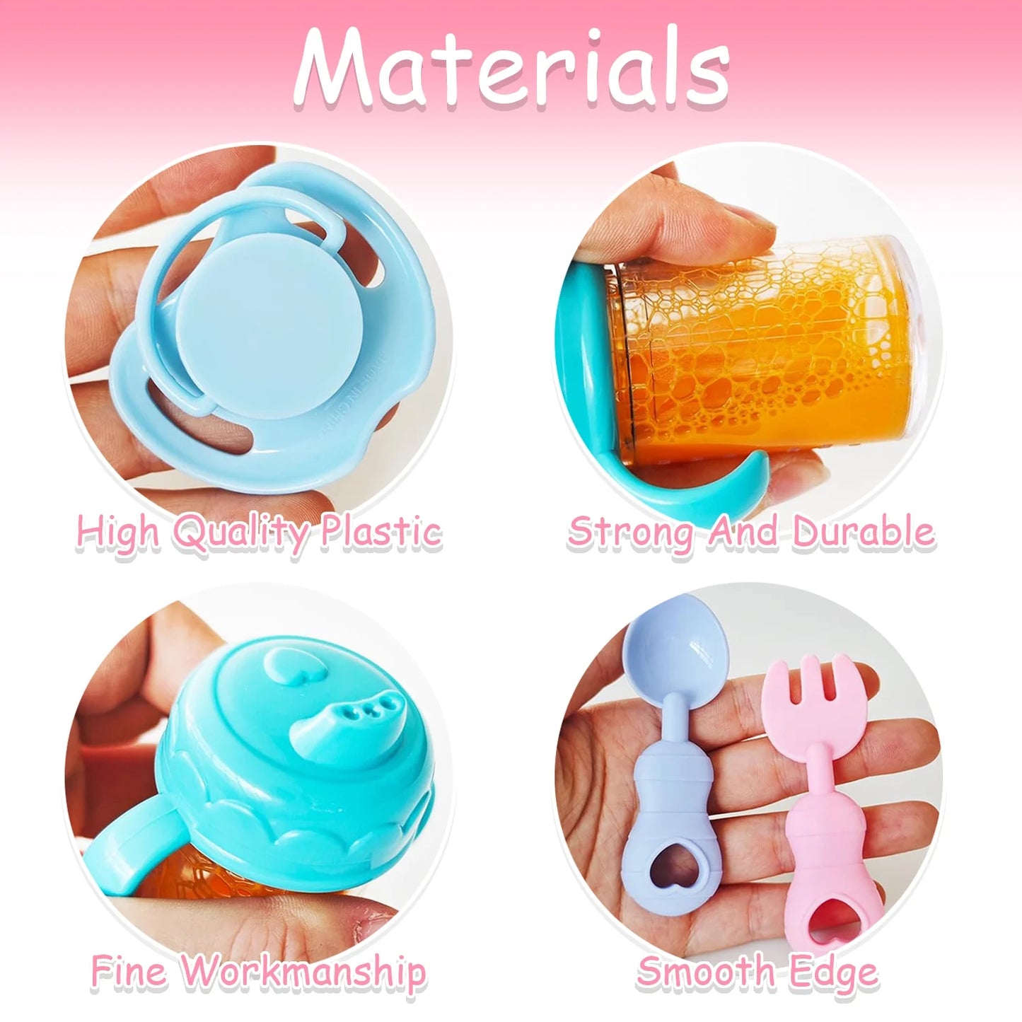 12 Pcs Baby Doll Accessories Baby Doll Feeding and Caring Set,Doll Feeding Set for Kids Girls,Magic Disappearing Juice Milk Bottles,Sippy Cups,Pacifiers,Bowl Spoons