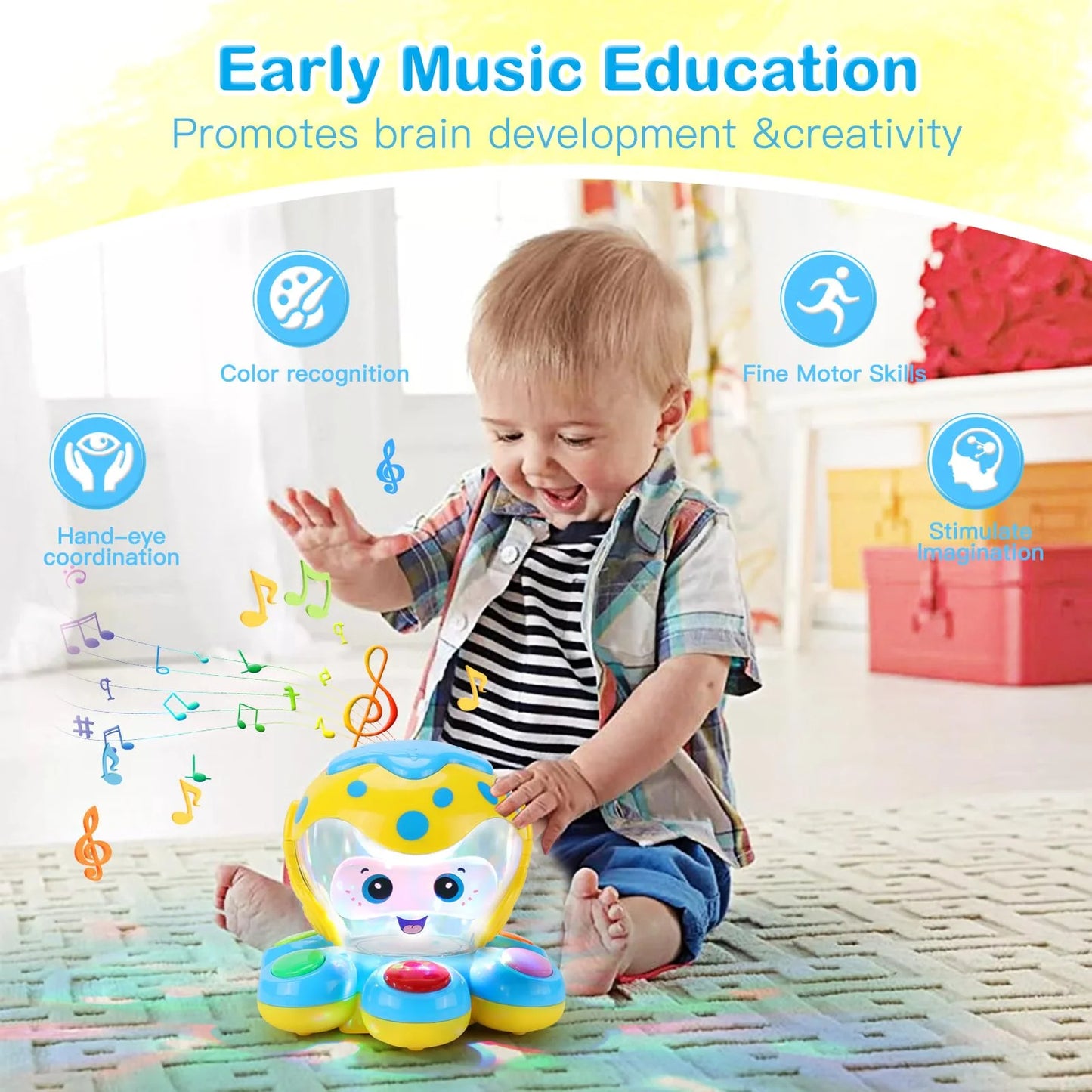 ANTIC DUCK Toddler Toys, Baby Toys 12 Months, Baby Learn Walk Party Crawling Toys, Infant Toys for 1 Year Old Girls Boys Gifts
