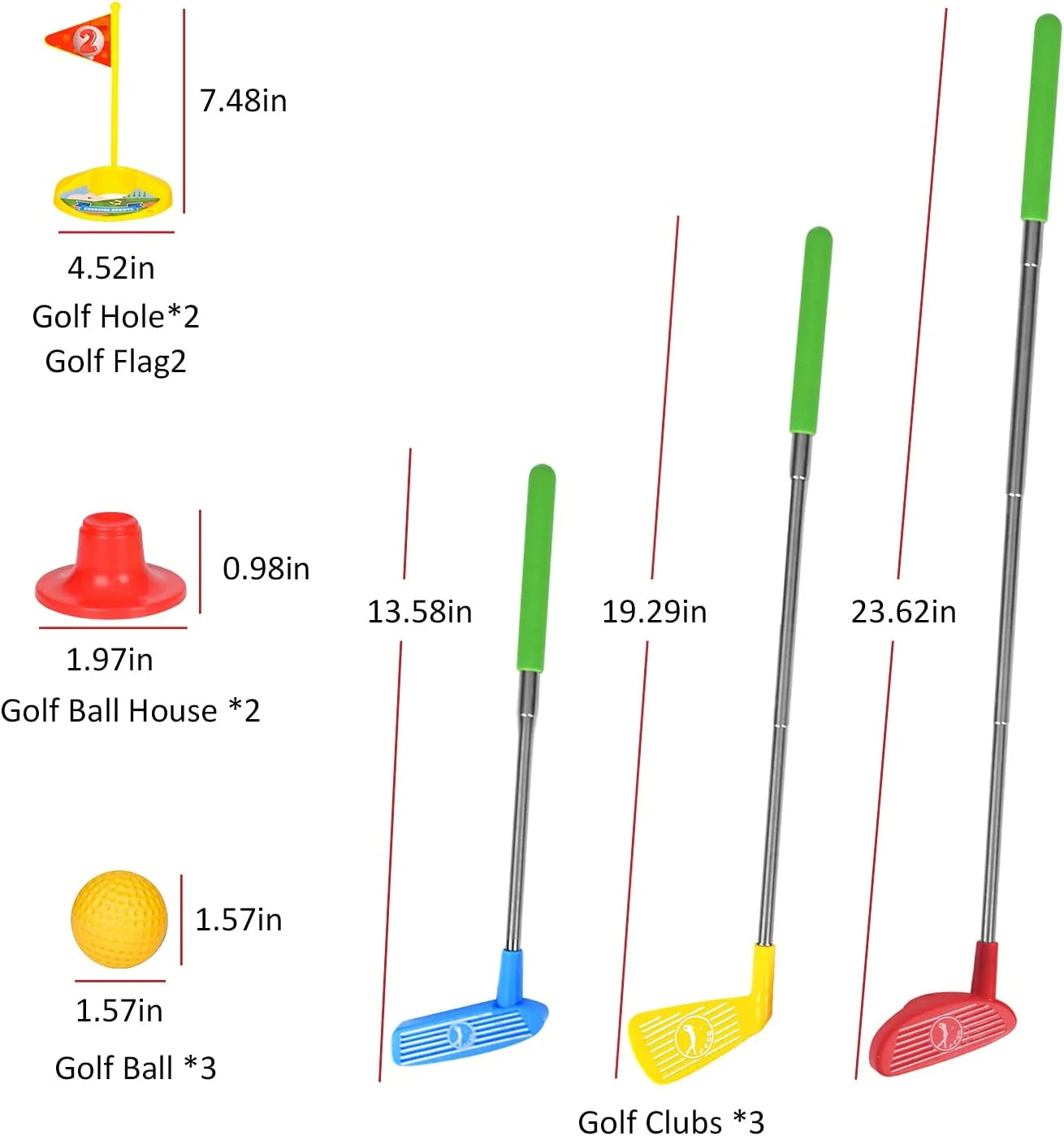 Kids Golf Set, Mini Golf Game for Toddlers, Fun Outdoor Play Set for 3-6 Year Olds, Birthday Christmas Gift for Boys and Girls