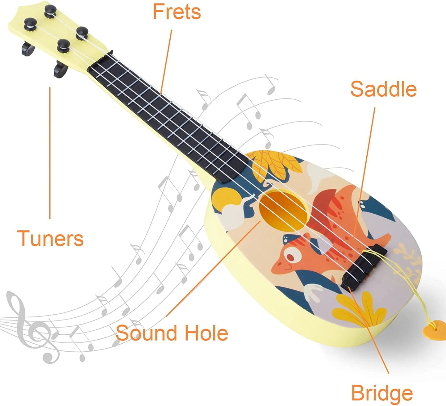 Musical Instruments Toys for Girls 3 6 Years, 17in Kids Toy Cute Dinosaur Guitar Learning Educational Toys for Toddler Kid Girls Children Age 4 5 6 7 8 9 10 Year Old