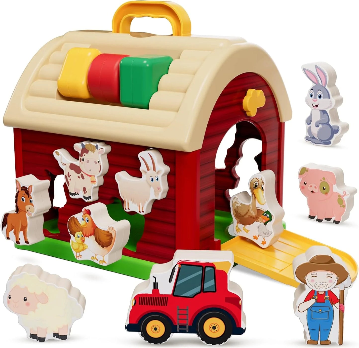 ANTIC DUCK Toddler Toys, Toys for 2 3 Year Old, Farm Animals Toys, Learning Montessori Toys, Christmas Birthday Gift for Baby Kids Toddlers Age 18 24 Months