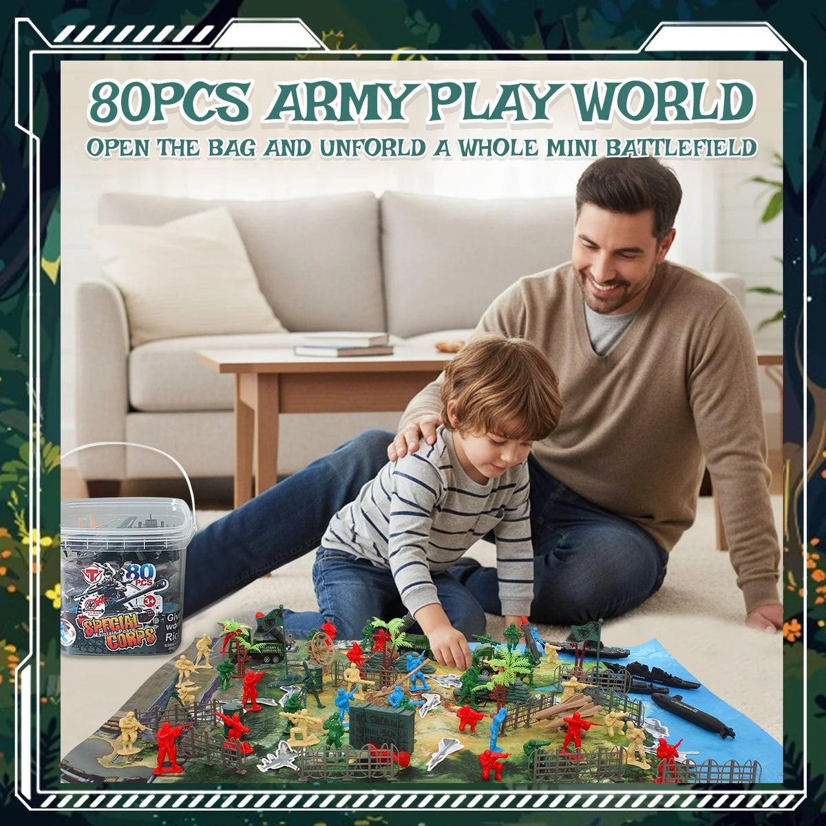 80 Pcs Army Men Toy Soldier Figures, Action Figures for Boys, Military Soldiers Playset Toys for Boys 3-6 Years
