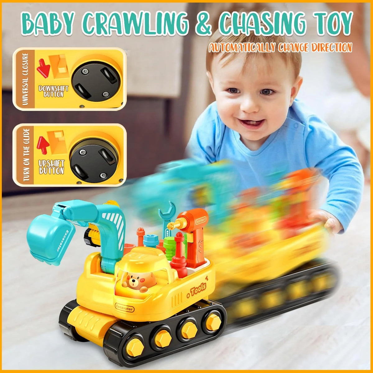 Toddler Learning Toys for 1 2 3 Year Old, Kids Tool Set with Electric Drill, Pretend Play Construction Toys, Christmas Birthday Gifts Toys for Girls Boys