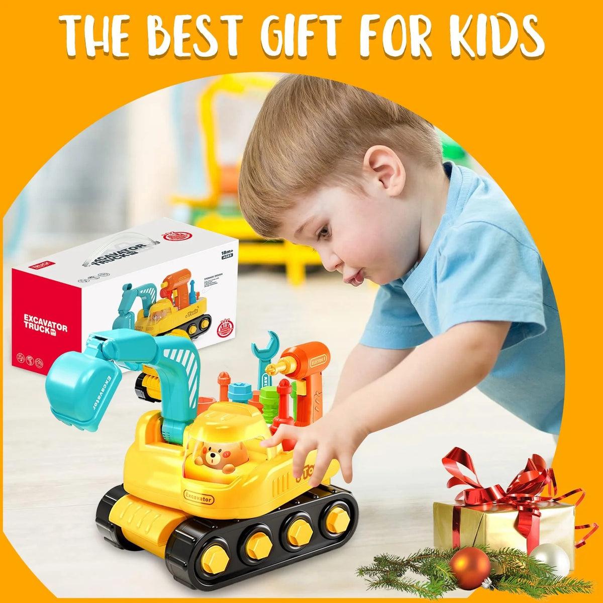 Toddler Learning Toys for 1 2 3 Year Old, Kids Tool Set with Electric Drill, Pretend Play Construction Toys, Christmas Birthday Gifts Toys for Girls Boys