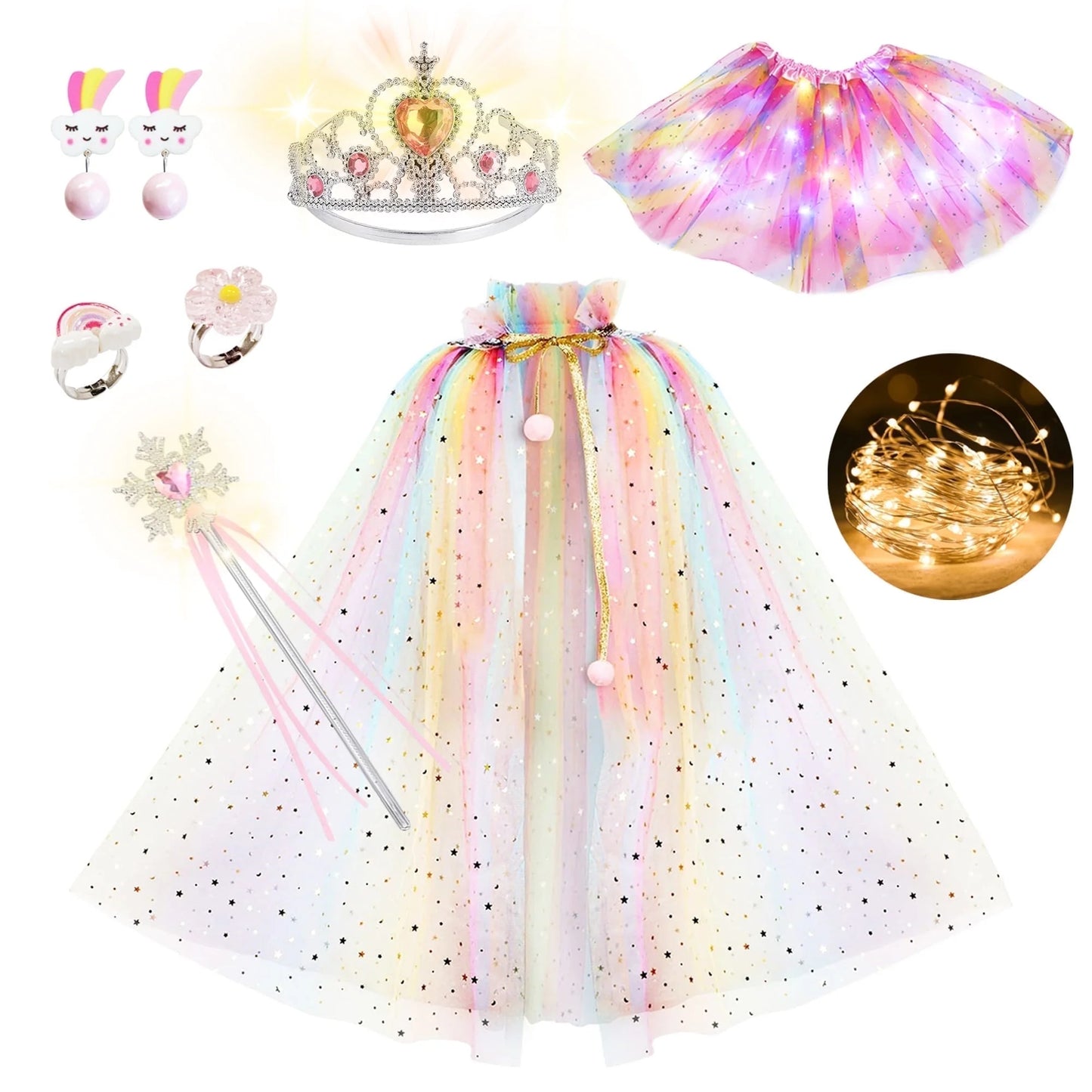 Princess Toys, Princess Dress-up Clothes for Girl 3-5, Light up Princess Costume Toddler Girls Ages 3 4 5 6 7 Year Old