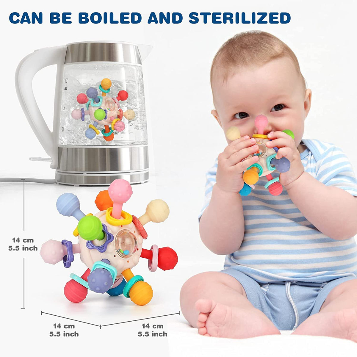 Baby Toys for 6-12 Months, Baby Teething Toy 3-6 Months,Baby Rattle Toys for Infants 6 7 8 9 10 Months Gifts