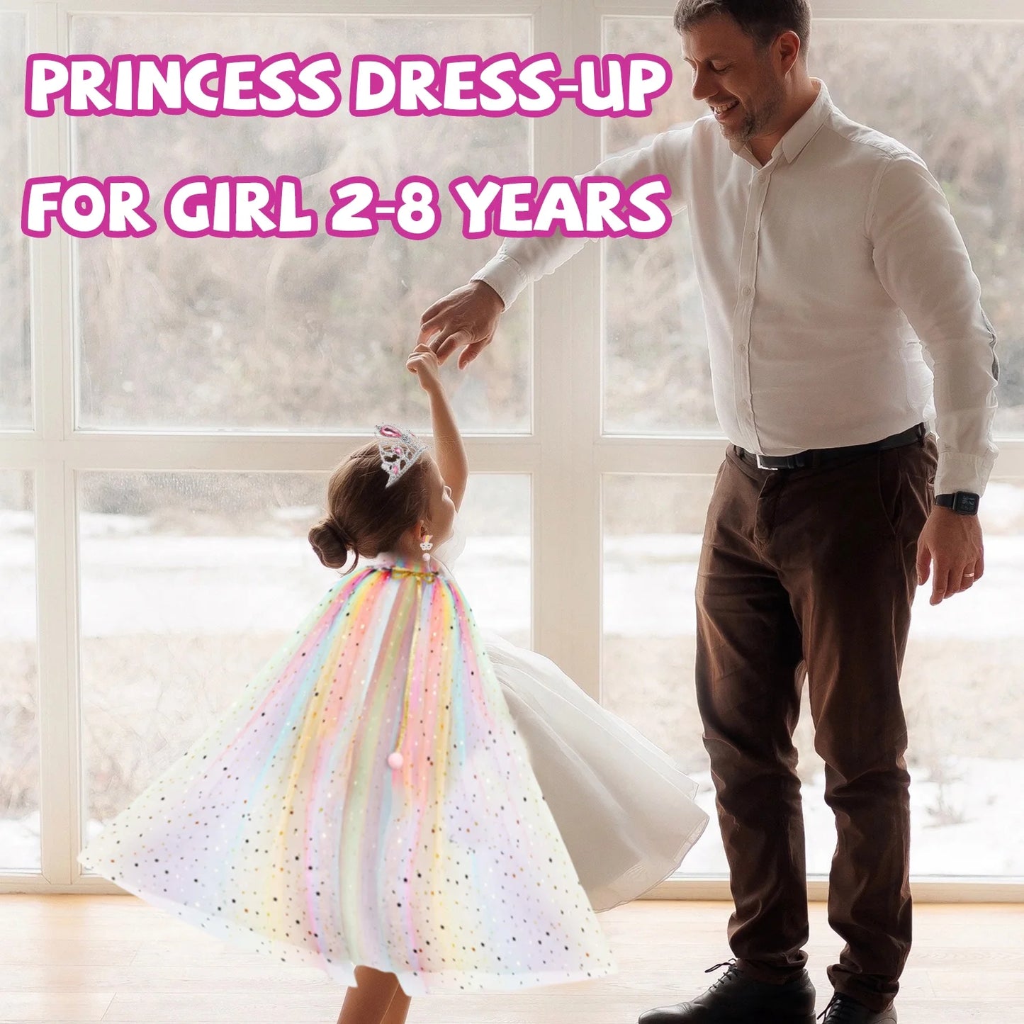 Princess Toys, Princess Dress-up Clothes for Girl 3-5, Light up Princess Costume Toddler Girls Ages 3 4 5 6 7 Year Old