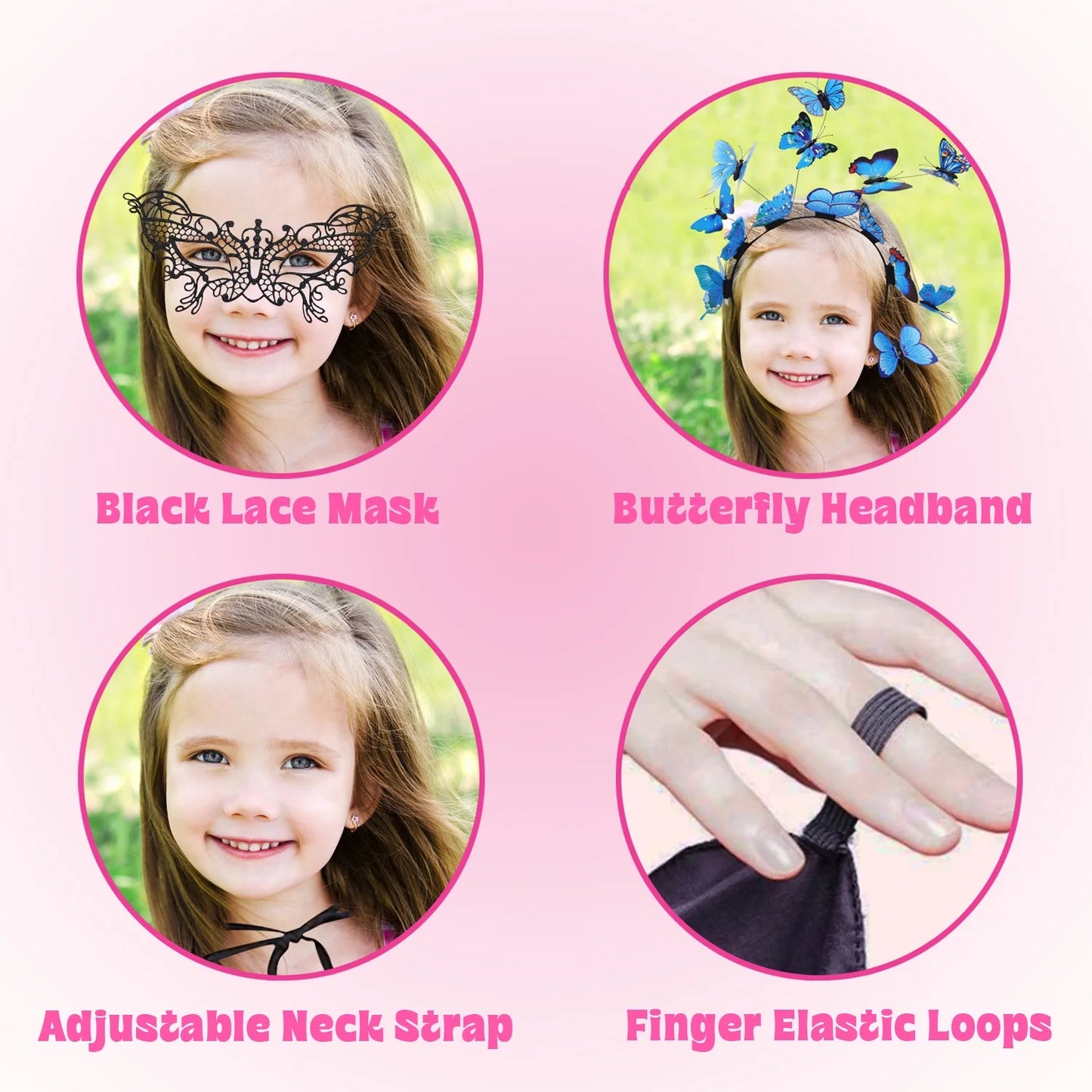 Butterfly Wings for Girls, Princess Dress-up Set, Halloween Birthday Christmas Party Costume Princess Cosplay Dress up Gift