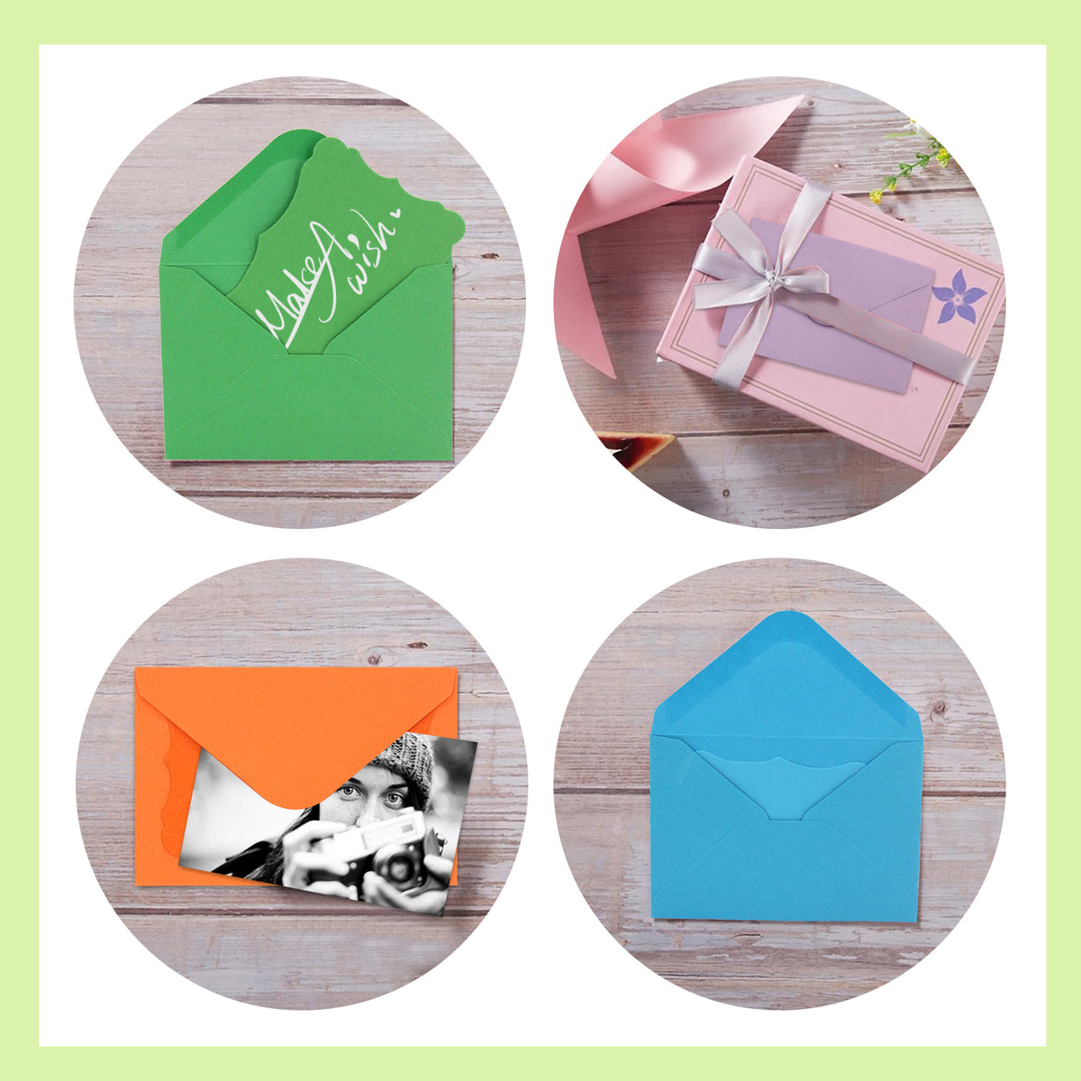 100 Pack 4" x 2.7" Colorful Mini Envelopes with Blank Note Cards, Small Self-Adhesive Cute Gift Card Envelopes in 10 Colors for Wedding, Birthday, Teacher's Day