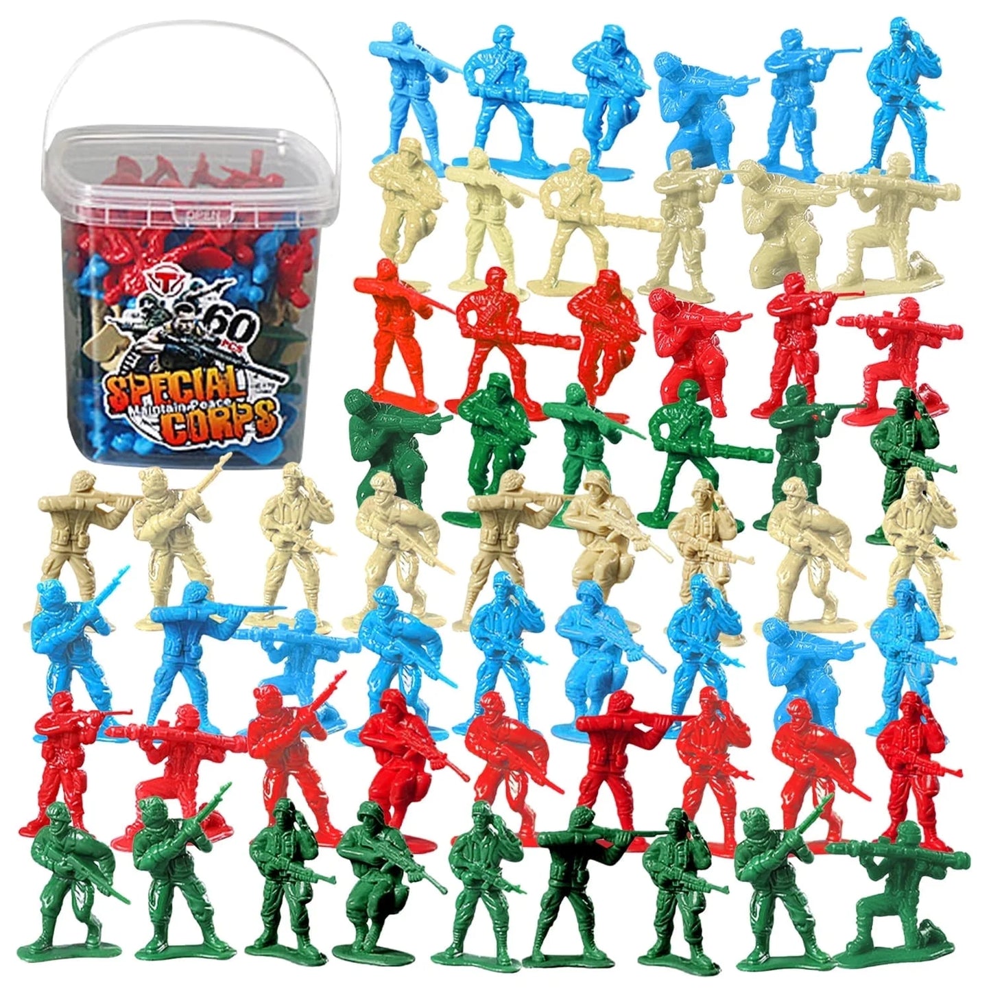 60 Pcs Army Men Toy, Toy Soldiers Action Figures for Boys, Military Toys for Boys 3-6 Years