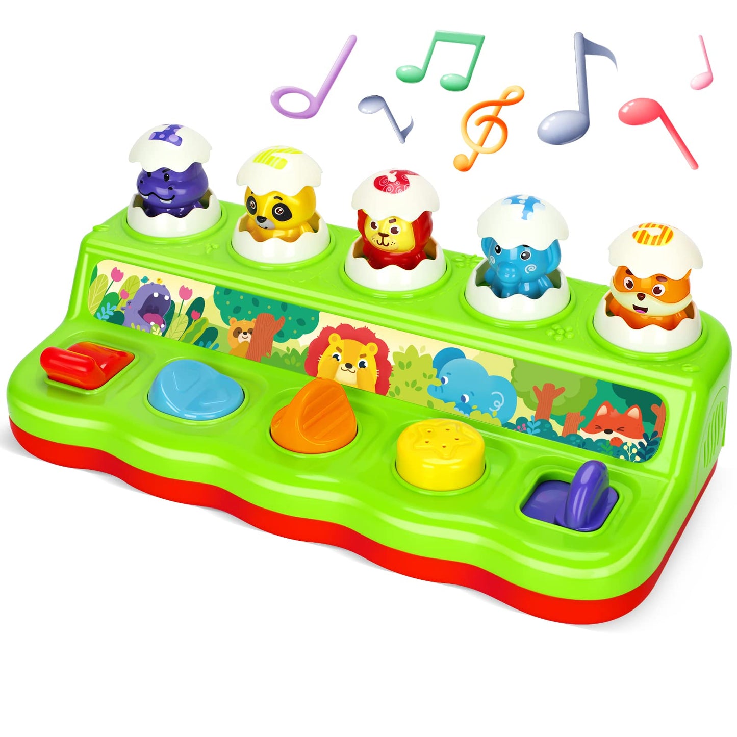 Pop Up Animals Toy with Music & Sound, Early Developmental Toy for 12-18 Months Baby, Infants & Toddlers,1 Year Old Girls & Boys