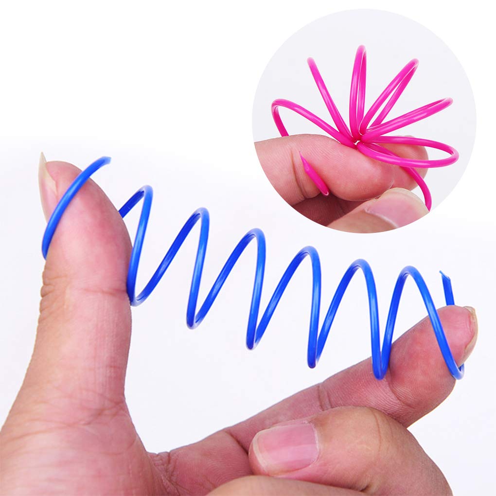 Cat Spiral Spring, 12 Pc Cat Creative Toy to Kill Time and Keep Fit Interactive Cat Toy Sturdy Heavy Plastic Spring Colorful Springs Cat Toy for Swatting, Biting, Hunting Kitten Toys