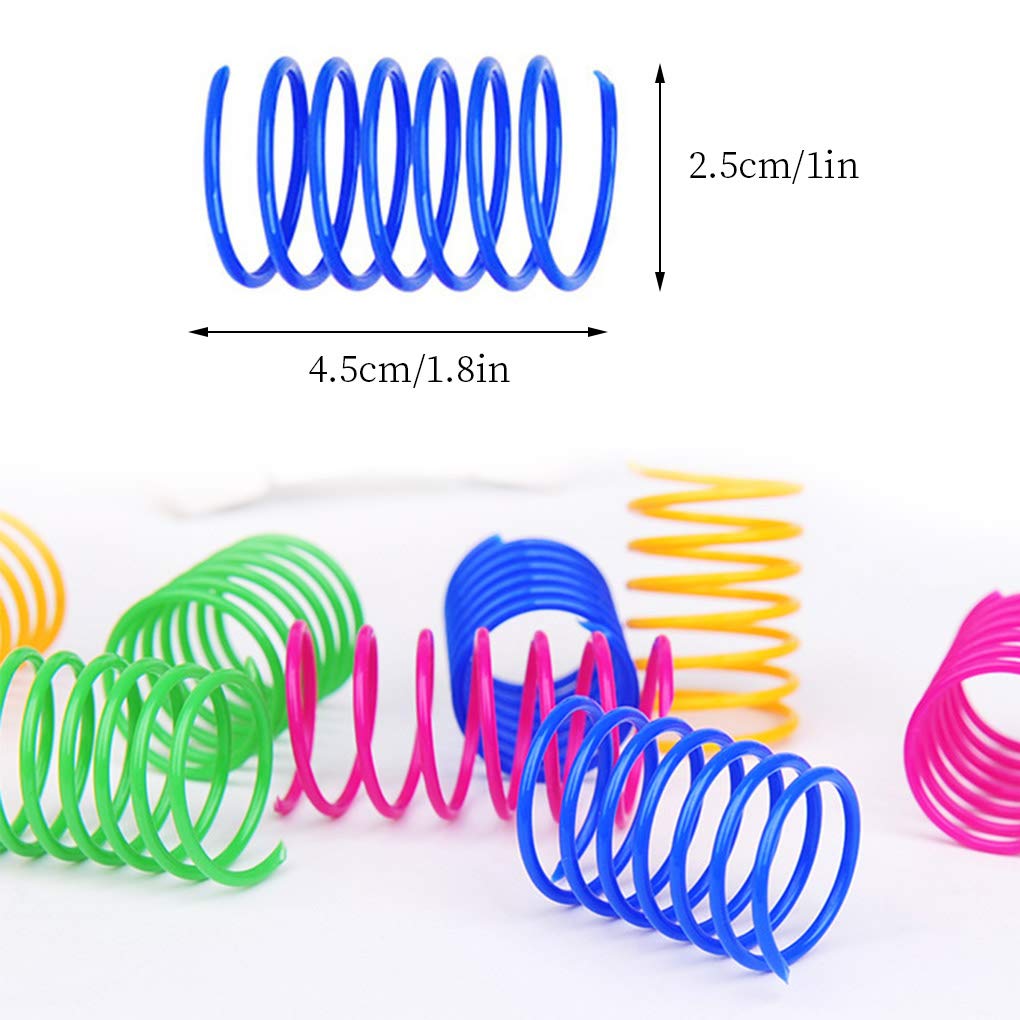 Cat Spiral Spring, 12 Pc Cat Creative Toy to Kill Time and Keep Fit Interactive Cat Toy Sturdy Heavy Plastic Spring Colorful Springs Cat Toy for Swatting, Biting, Hunting Kitten Toys