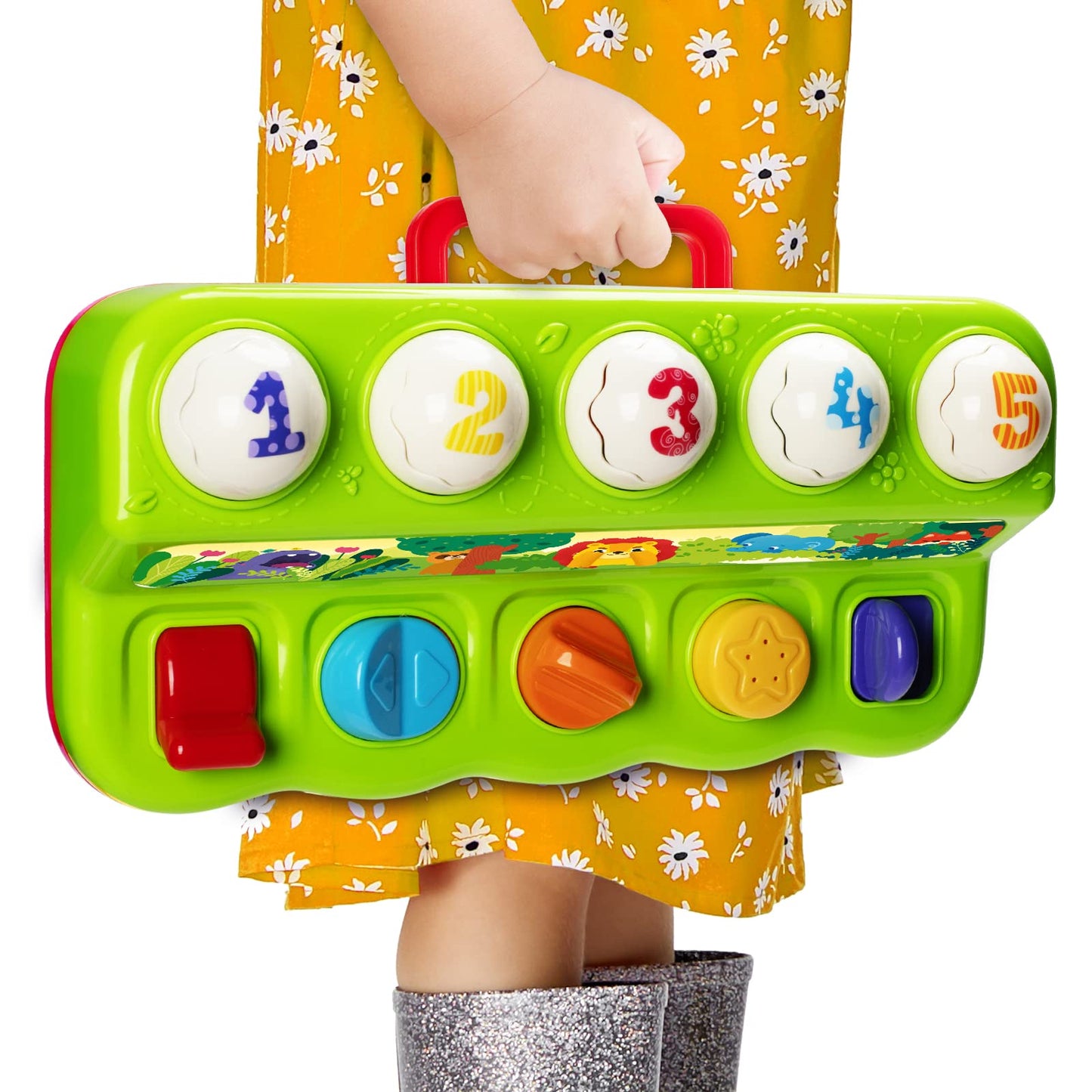Pop Up Animals Toy with Music & Sound, Early Developmental Toy for 12-18 Months Baby, Infants & Toddlers,1 Year Old Girls & Boys