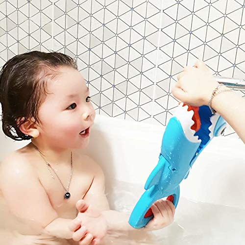 Shark Grabber Mould Free Bath Toys - Blue Shark with Teeth Biting Action Include 4 Toy Fish - Bath Toys for 3 Years Old